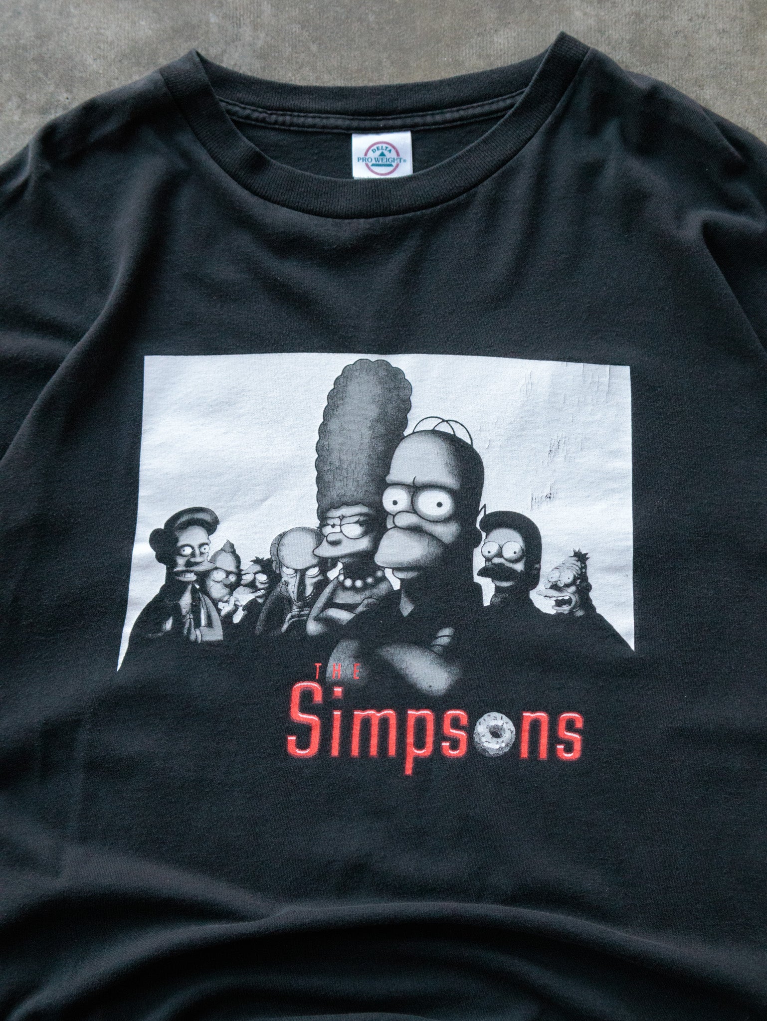Vintage 00s Black The Simpsons Tee (2XL)