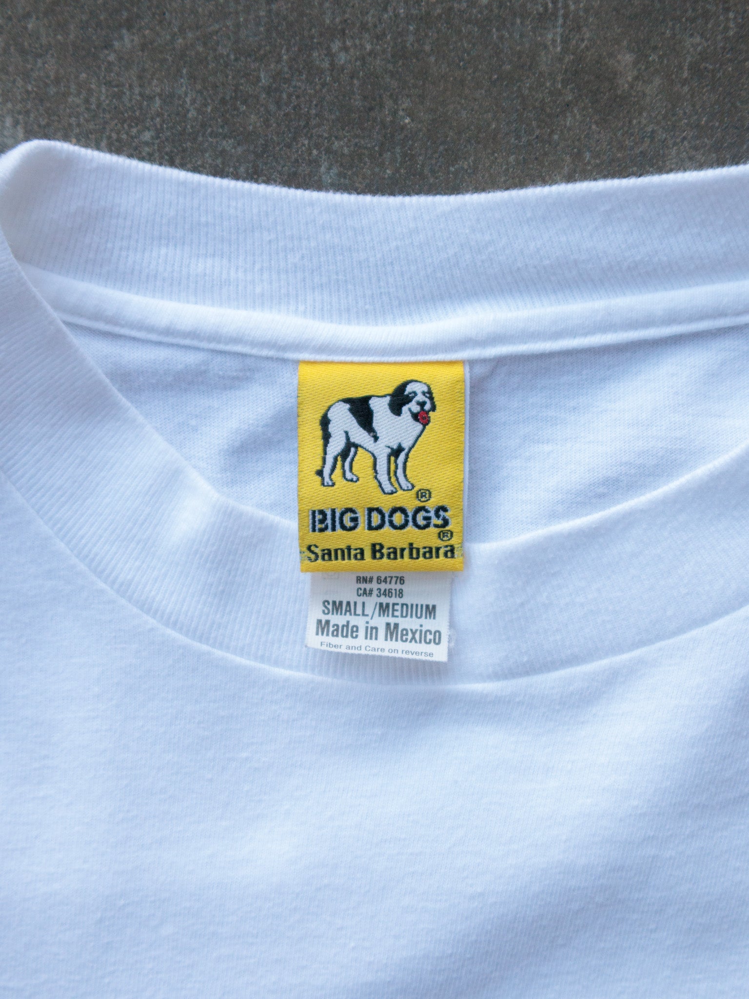 Vintage 1997 White Big Dogs Tee (S/M)