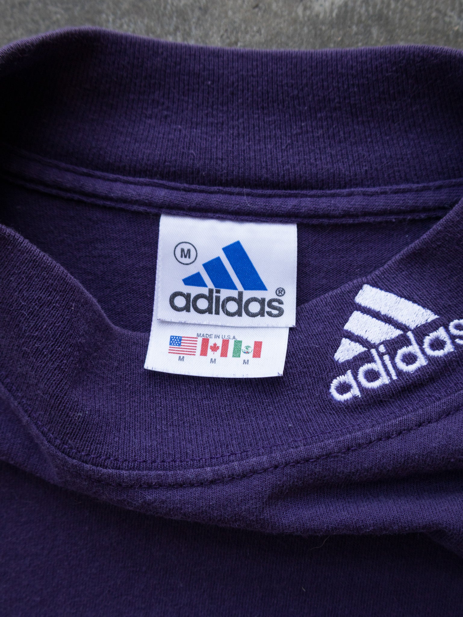 Vintage 90s Purple Adidas Mock Neck Tee (M)