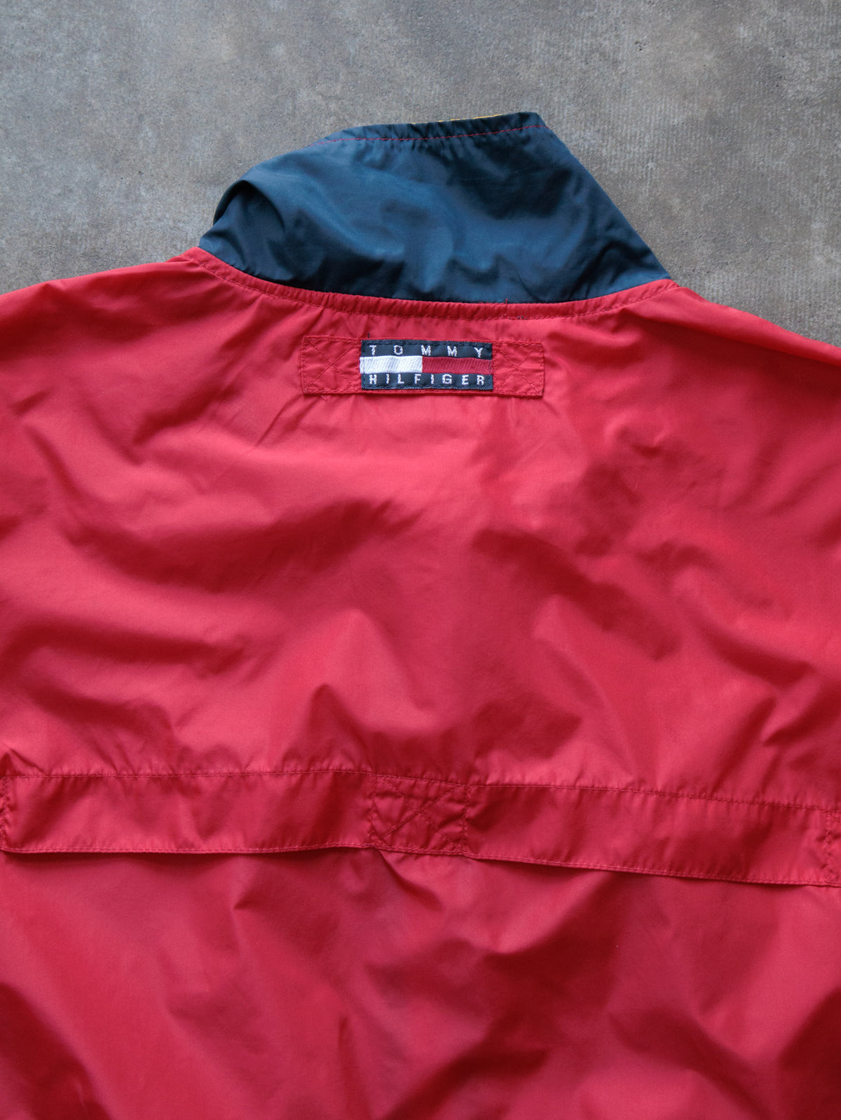 Vintage 90s Red Tommy Hilfiger Colourblock Windbreaker (XL)