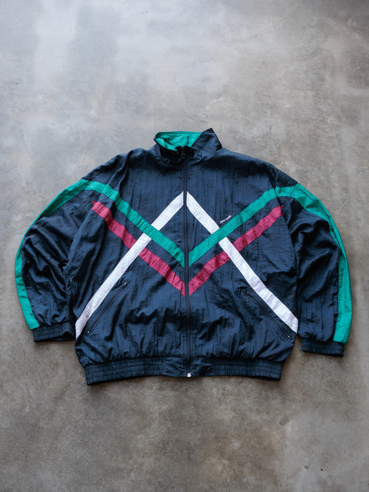 Vintage 90s Navy Pierre Cardin Colourblock Jacket (XL)