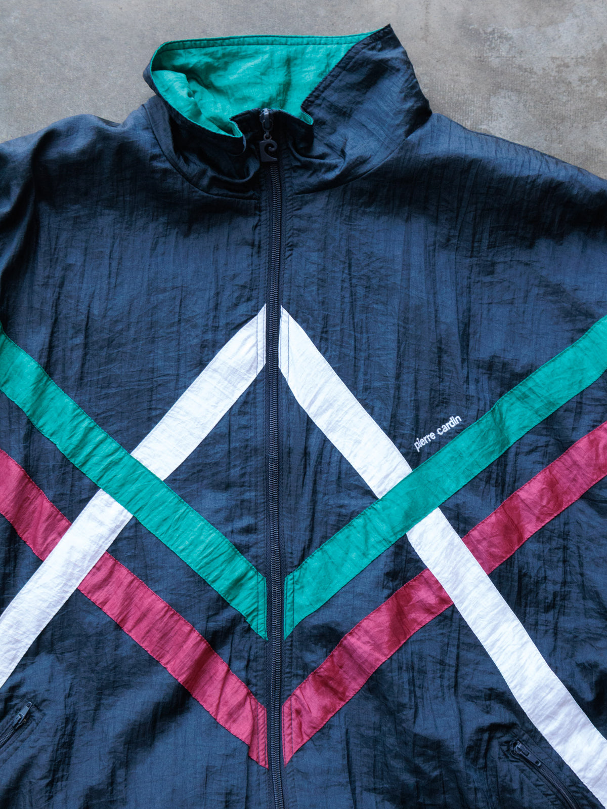 Vintage 90s Navy Pierre Cardin Colourblock Jacket (XL)