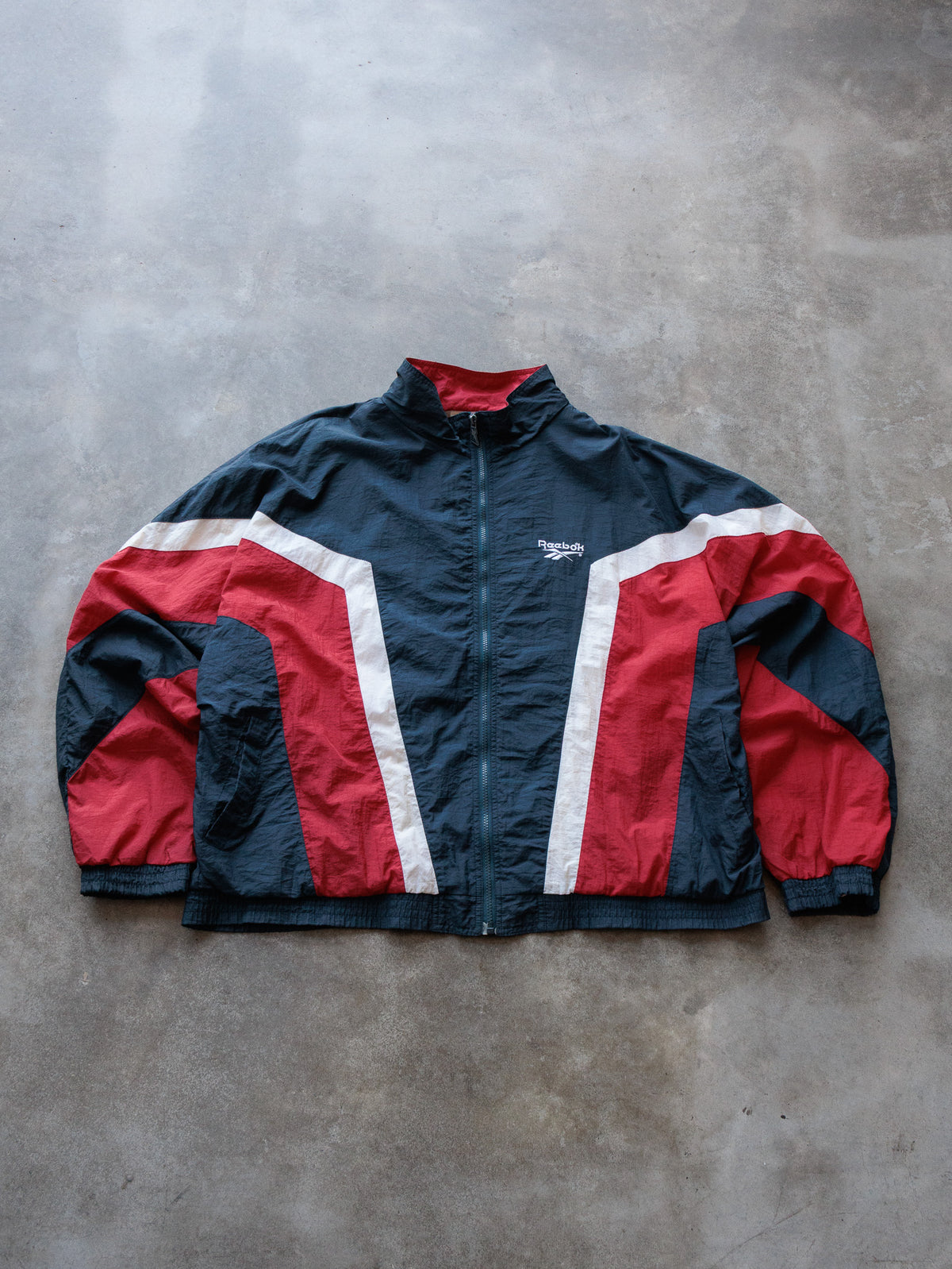 Vintage 90s Navy Reebok Colourblock Jacket (XL)
