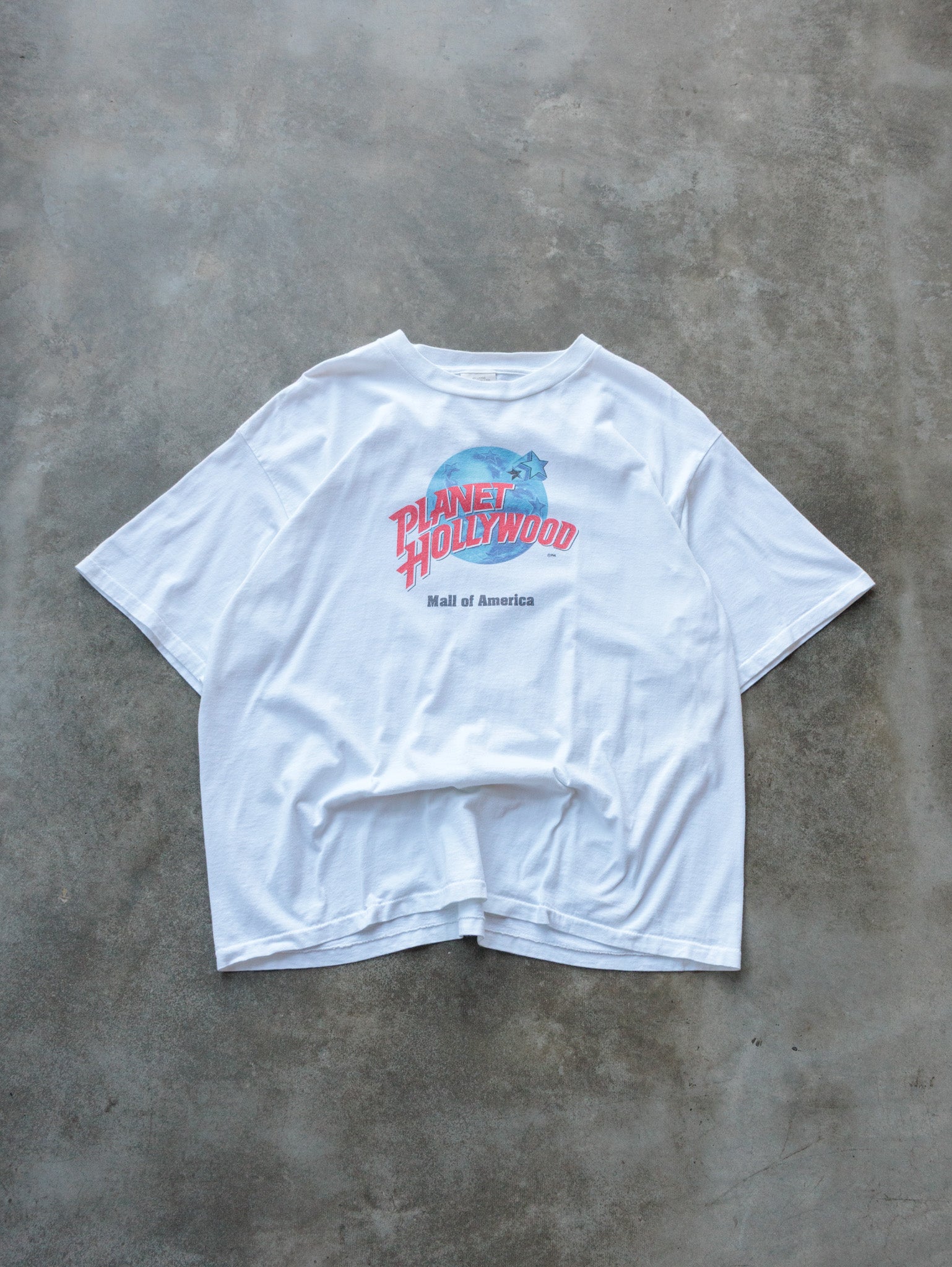 Vintage 90s White Planet Hollywood Mall of America Tee (2XL)