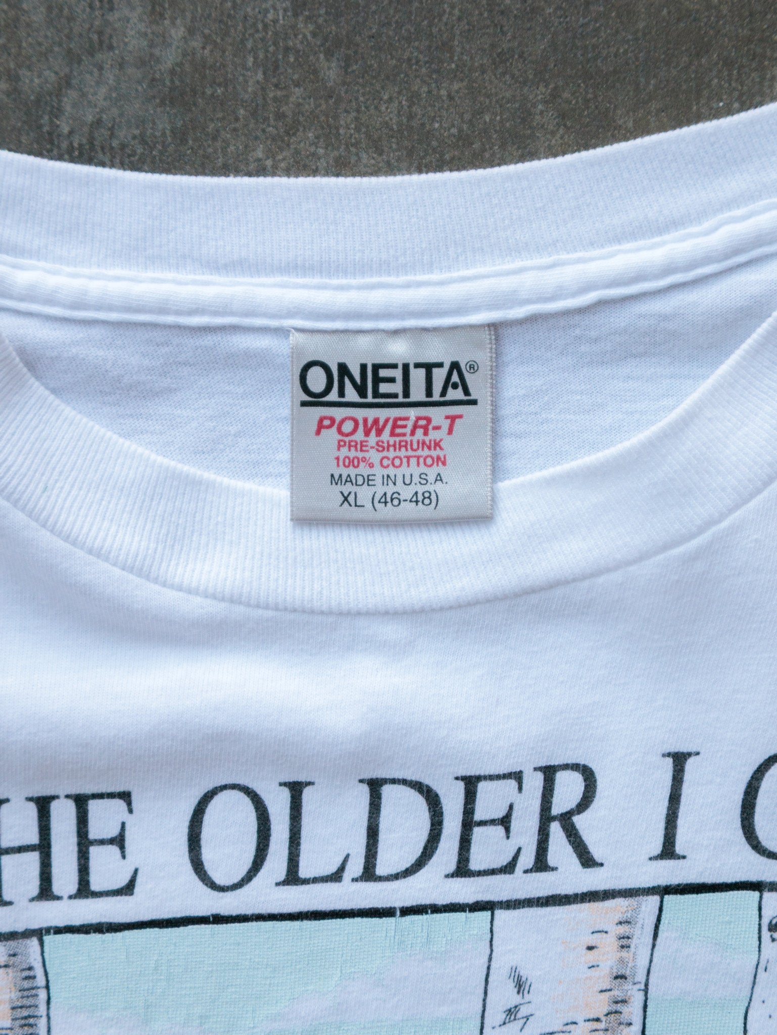 Vintage 90s White The Older I Get Slogan Tee (XL)