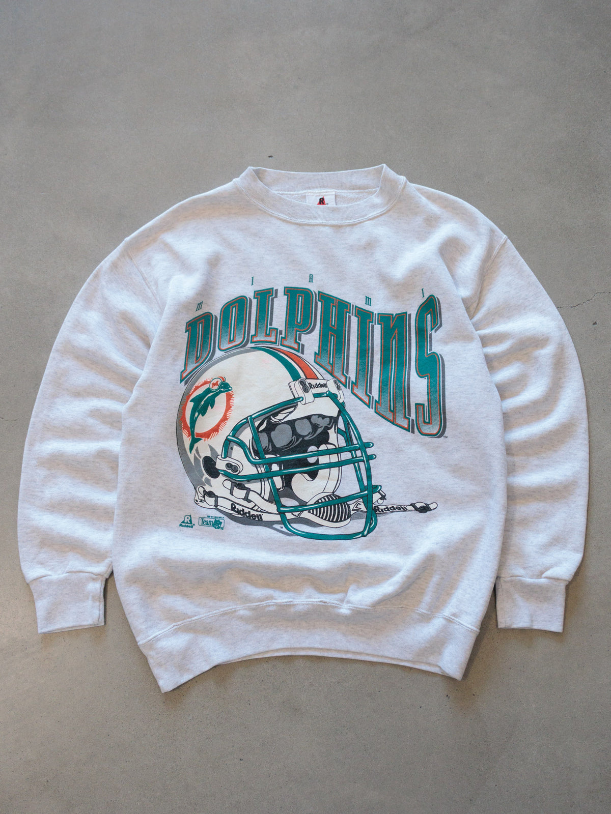 Vintage 90s Grey Miami Dolphins Riddell Sweatshirt (M)