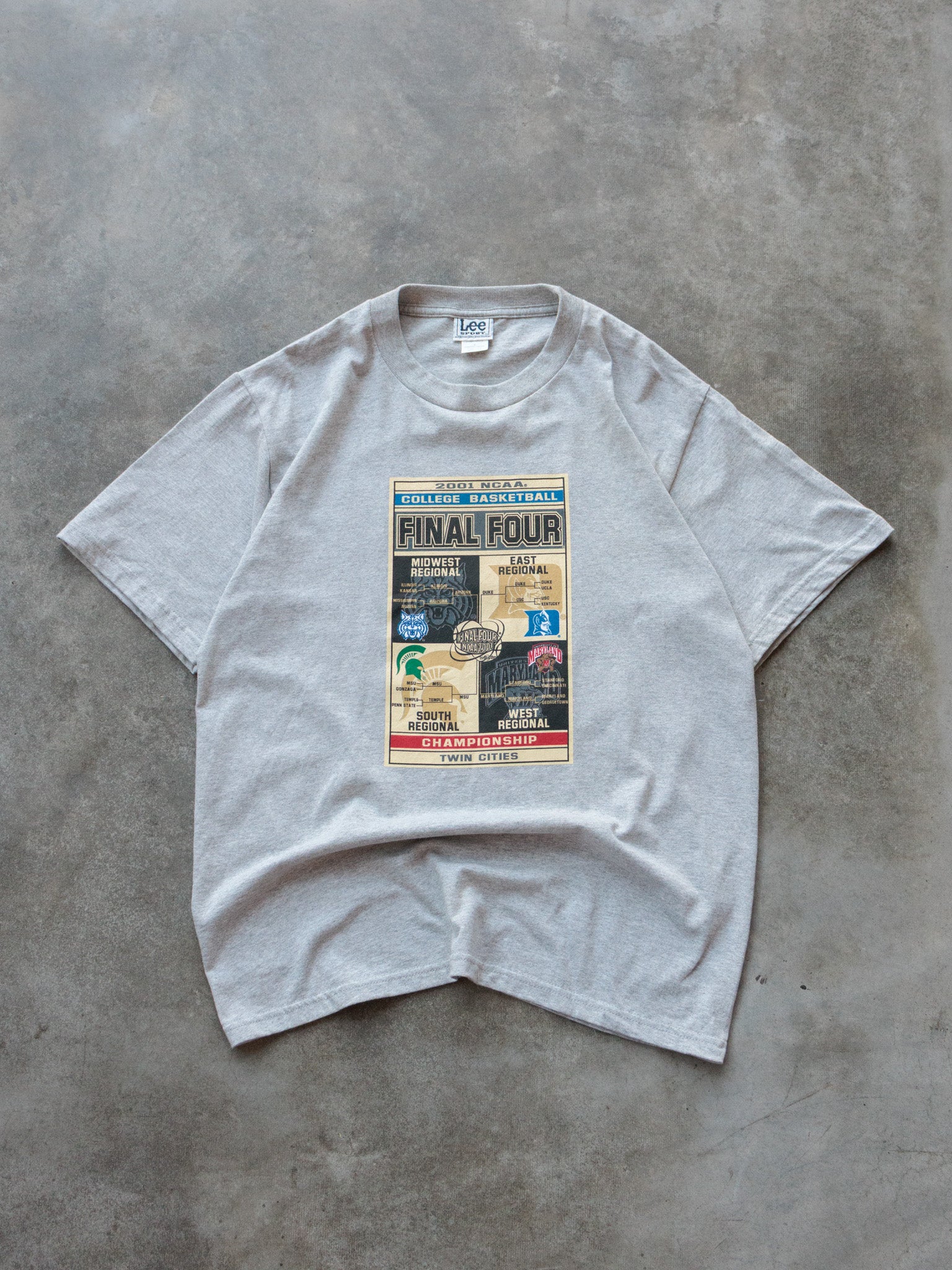 Vintage 2001 Grey NCAA Final Four Tee (M)