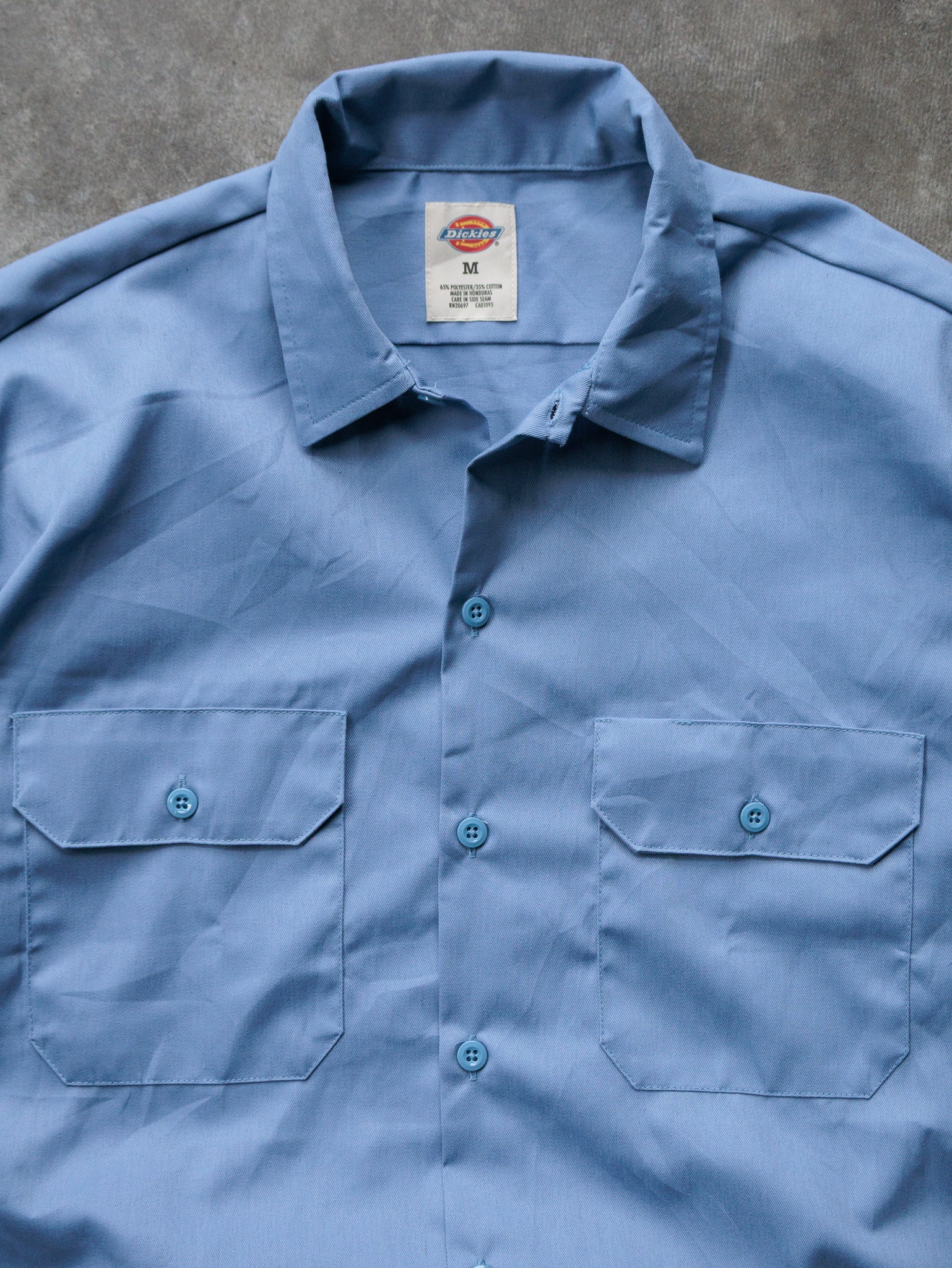 Vintage 00s Blue Dickies Cropped Work Shirt (M)