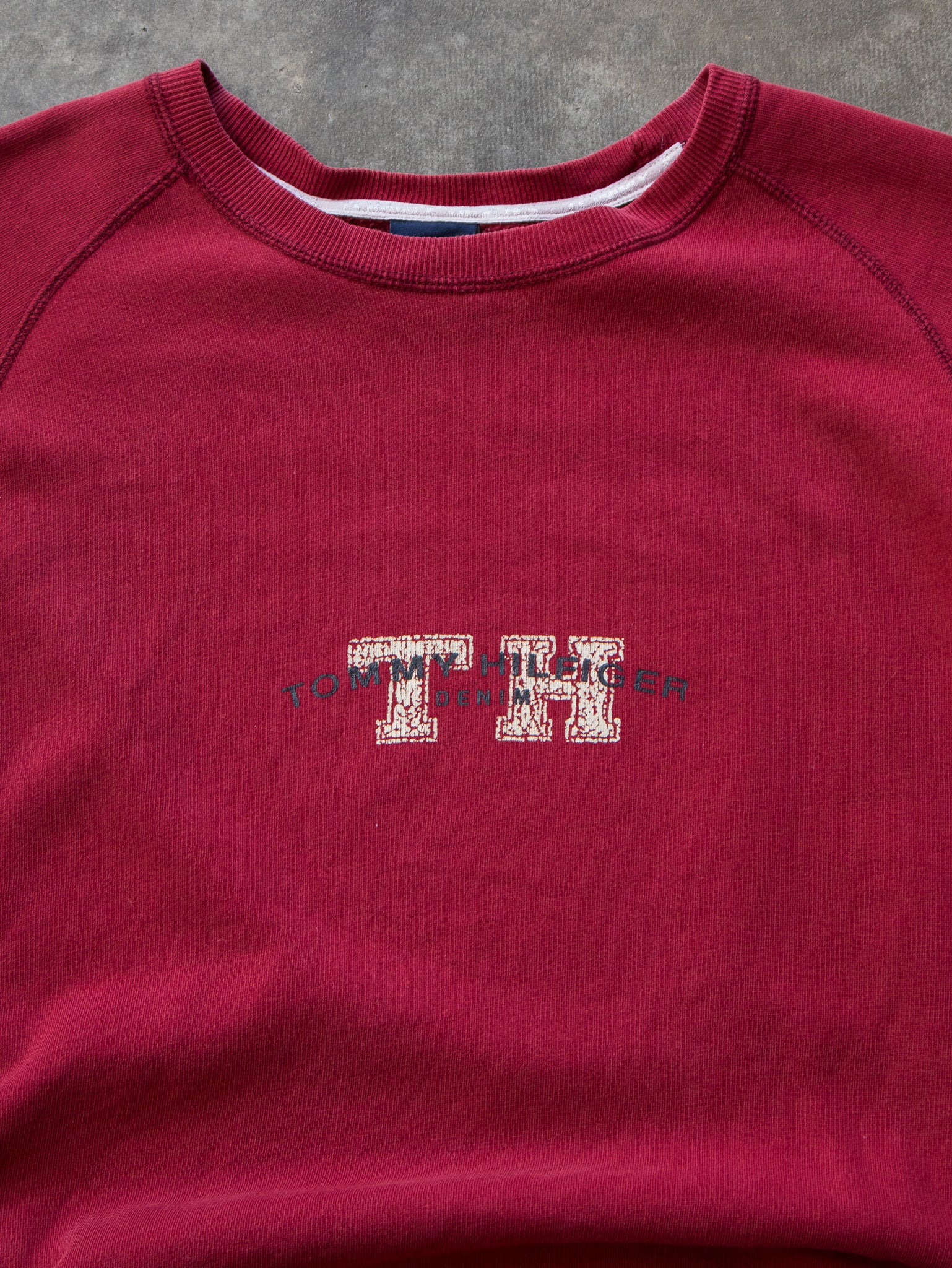 Vintage Red Tommy Hilfiger Sweatshirt (L)