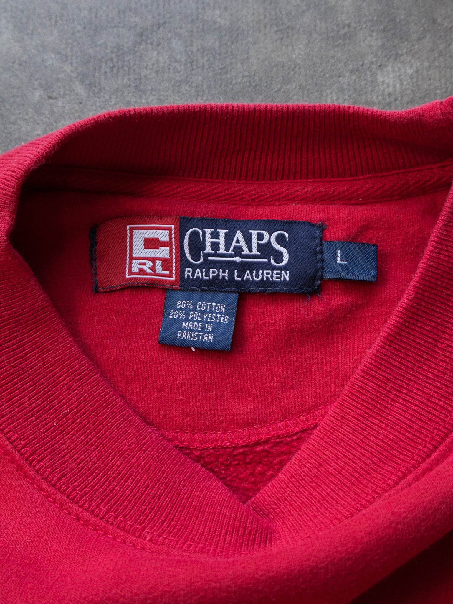 Vintage Red Chaps Ralph Lauren Sweatshirt (L)