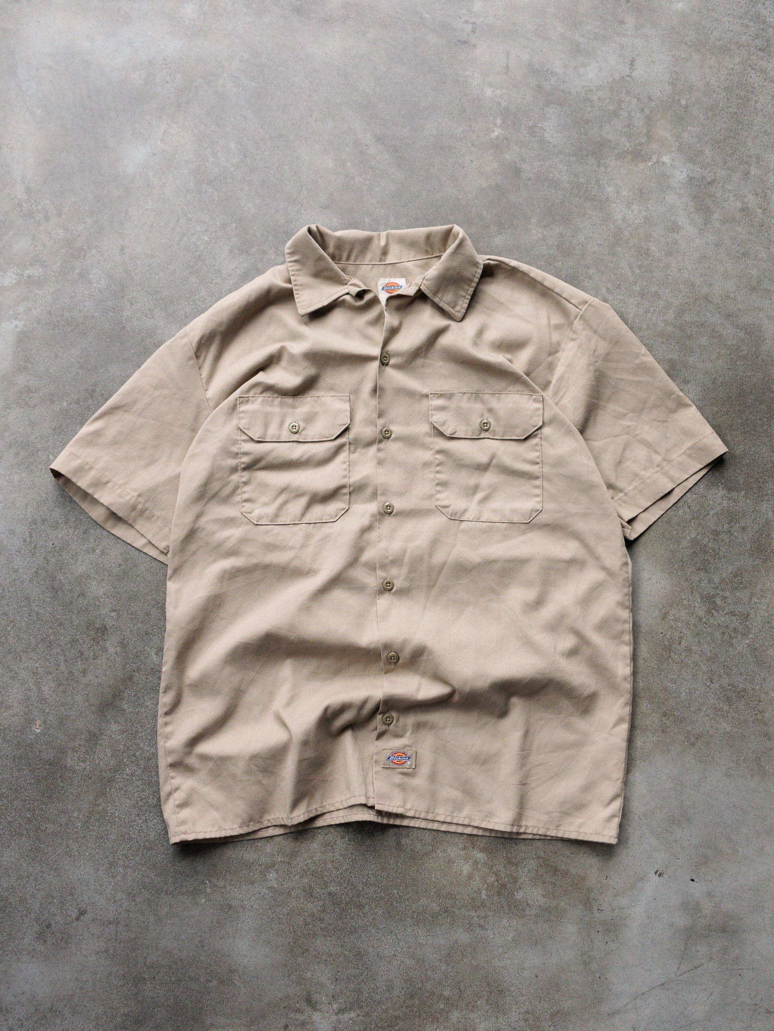 Vintage 00s Khaki Dickies Work Shirt (M)