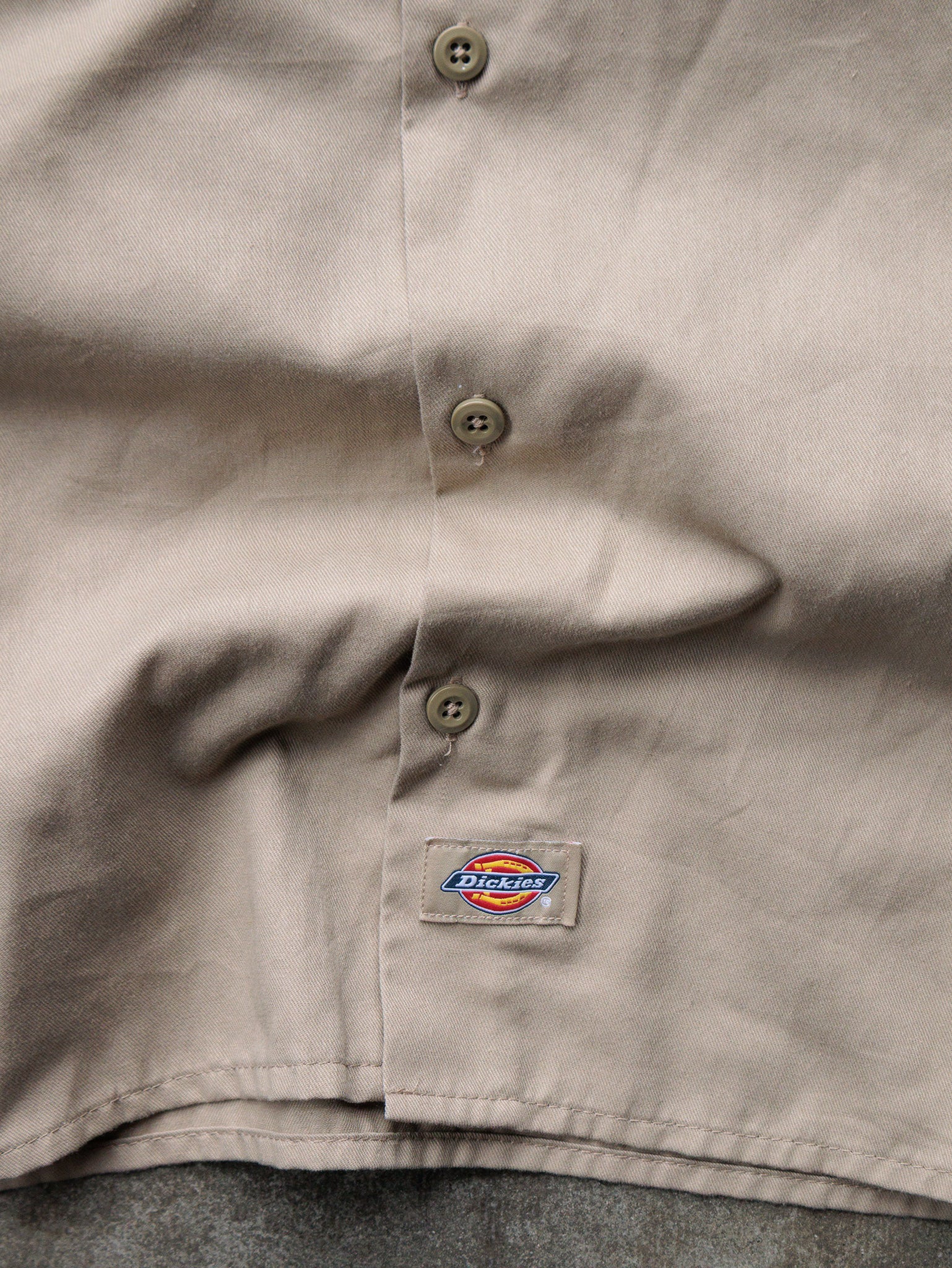 Vintage 00s Khaki Dickies Work Shirt (M)