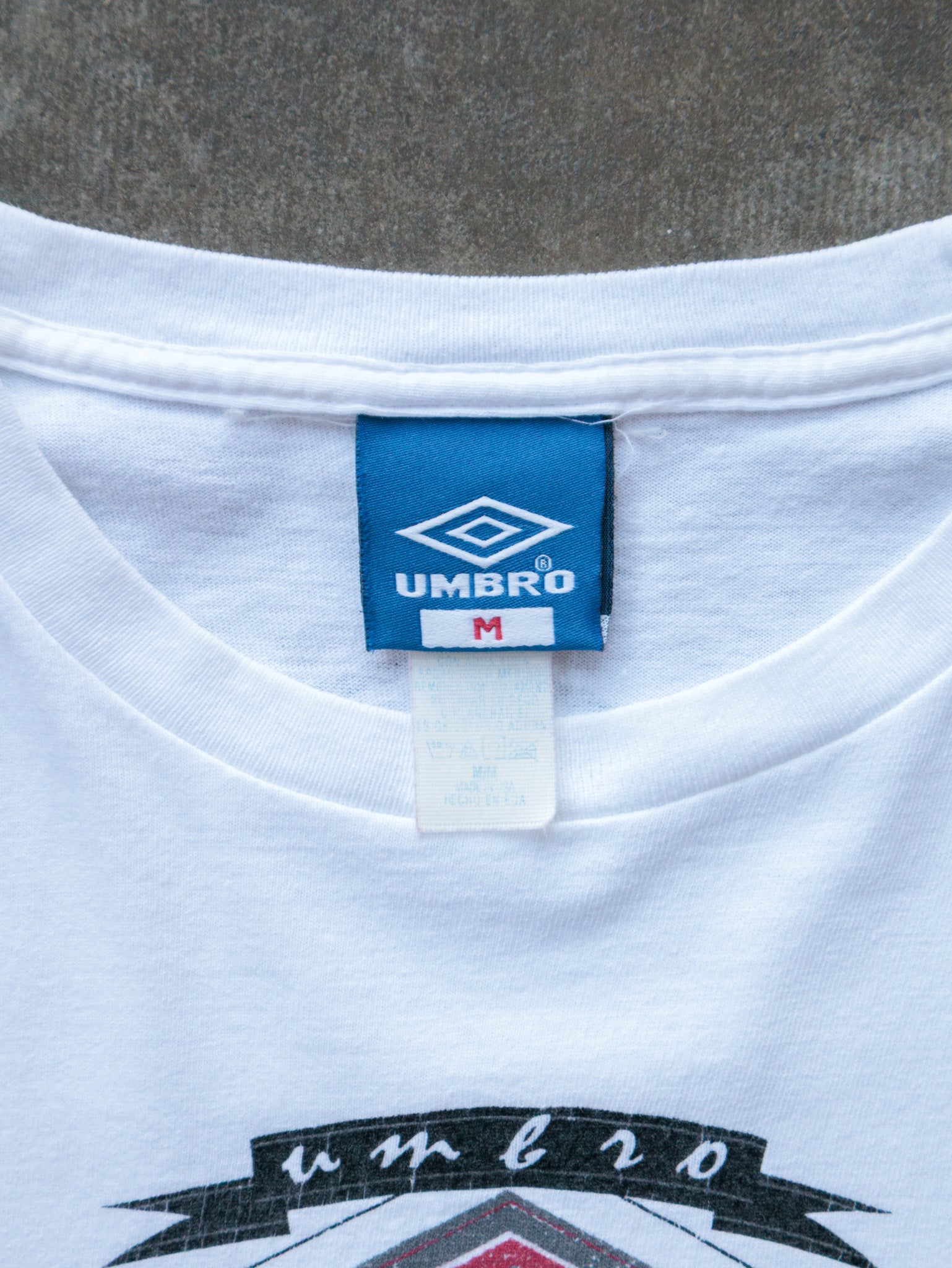 Vintage 90s White Umbro Tee (M)