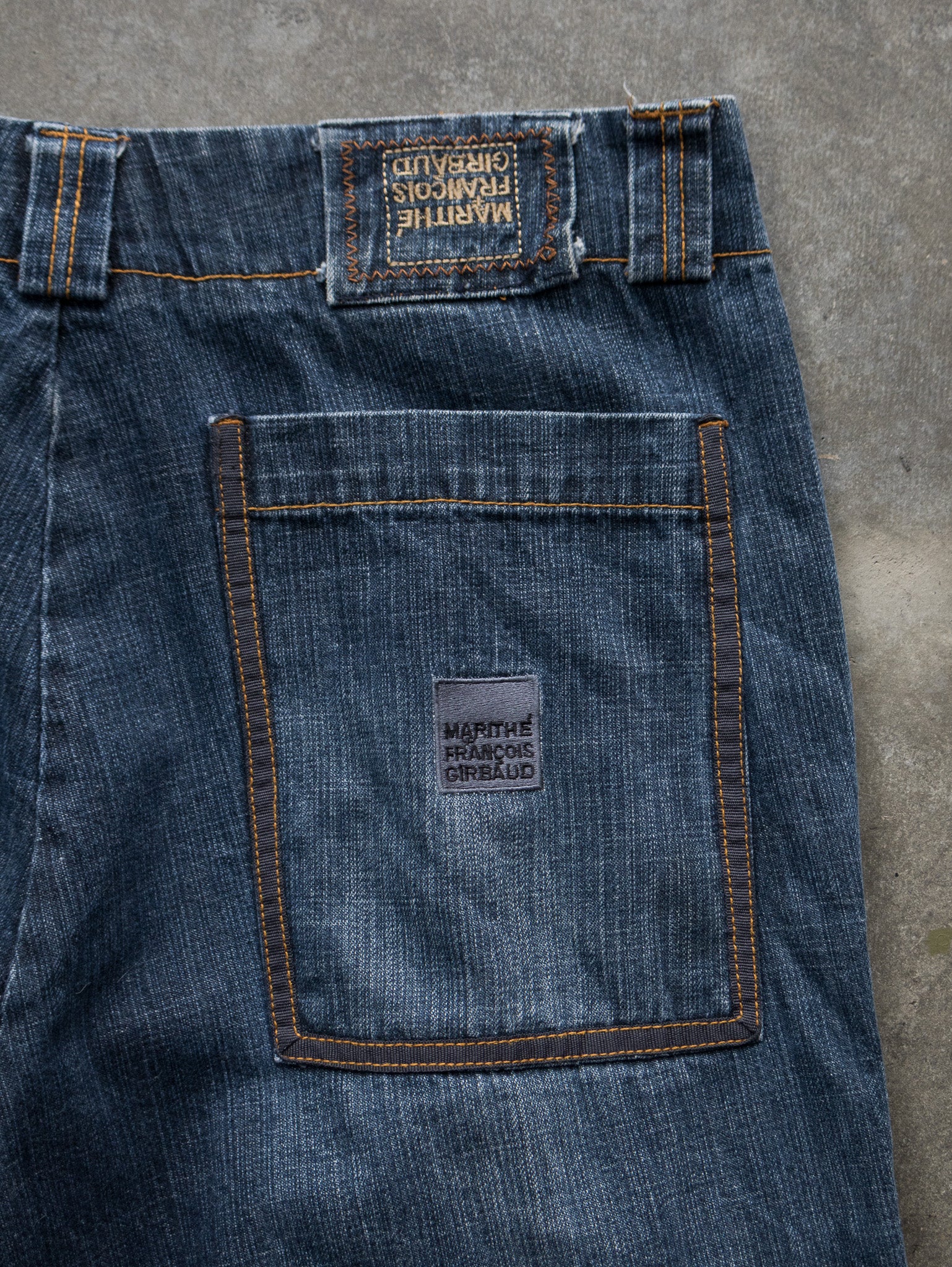 Vintage 00s Marithé François Girbaud Blue Denim Multi-Pocket Shuttle Pants (W34)