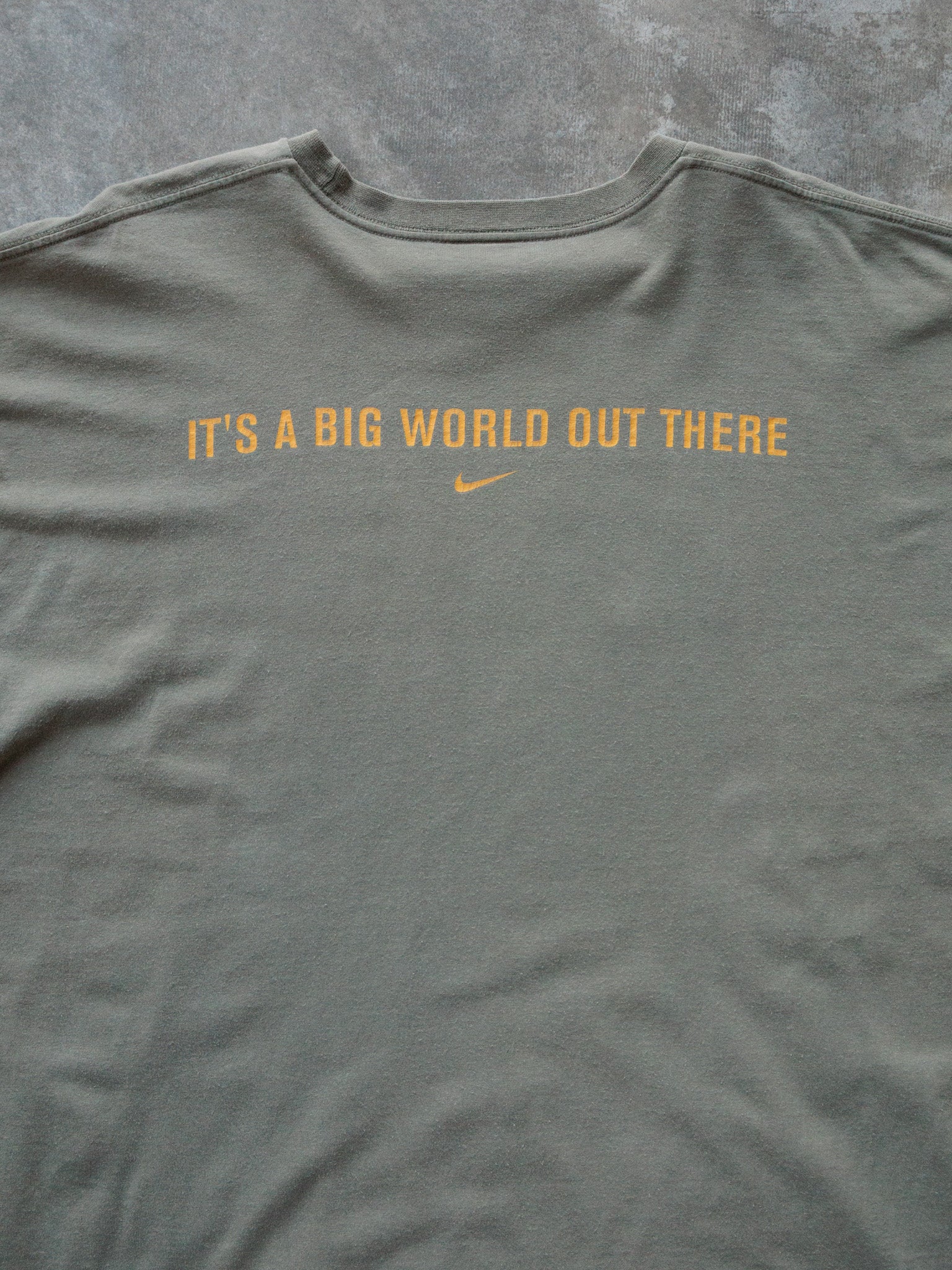 Vintage 00s Green Nike Get Out Slogan Tee (2XL)