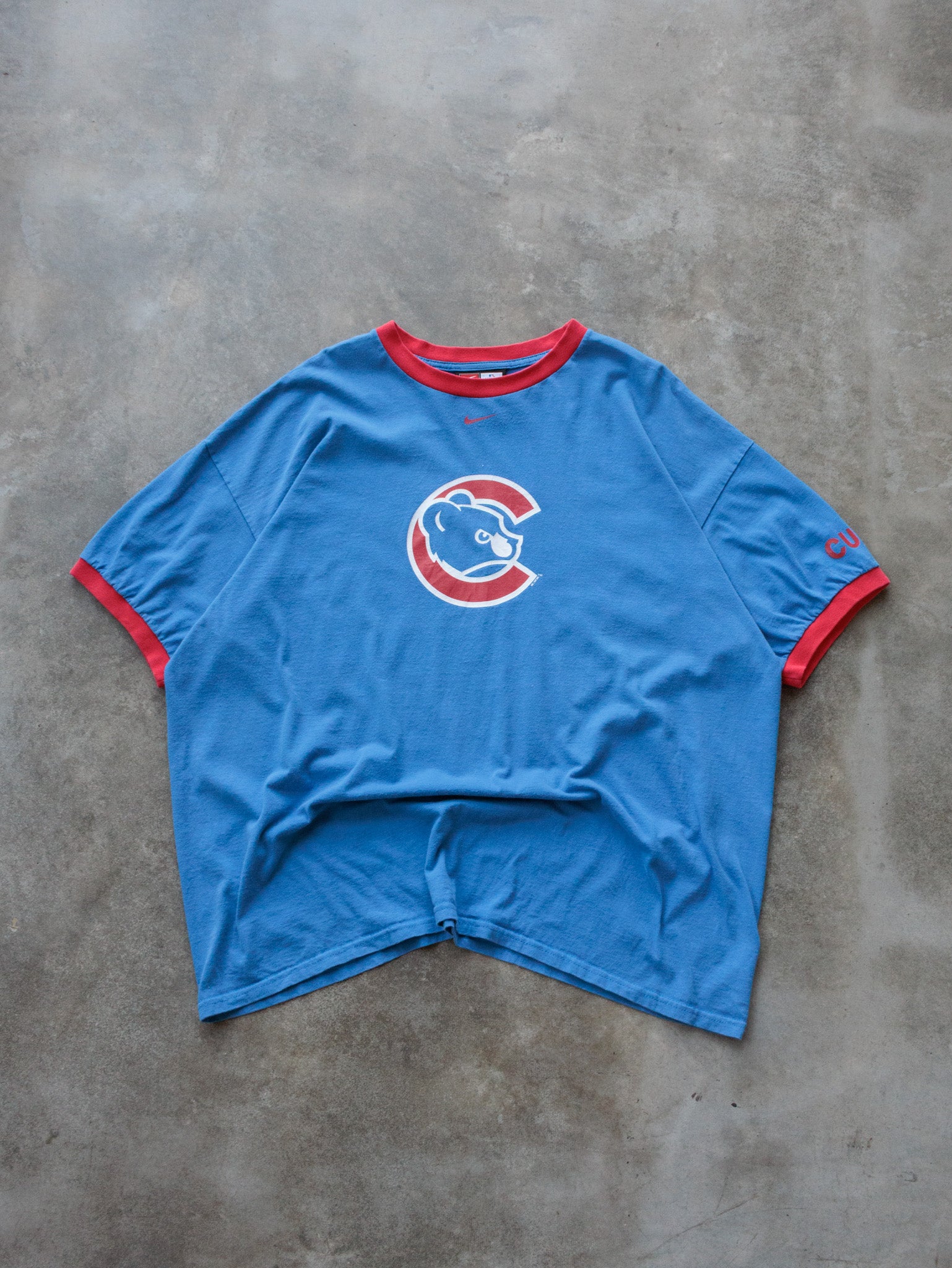 Vintage 00s Blue Chicago Cubs Nike Ringer Tee (2XL)