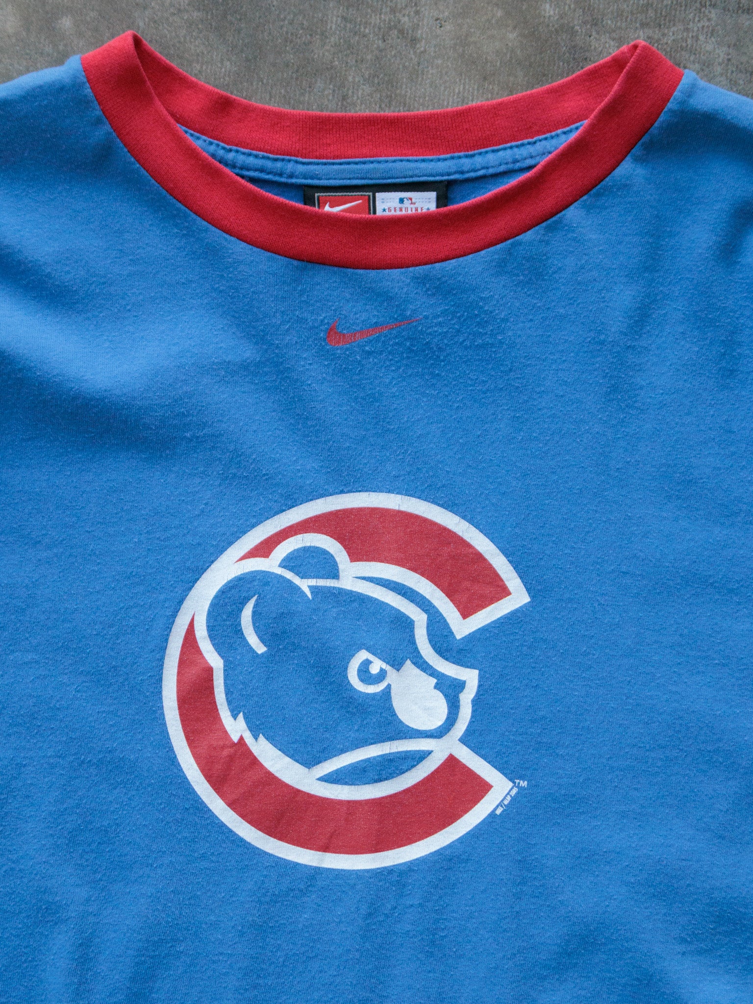 Vintage 00s Blue Chicago Cubs Nike Ringer Tee (2XL)
