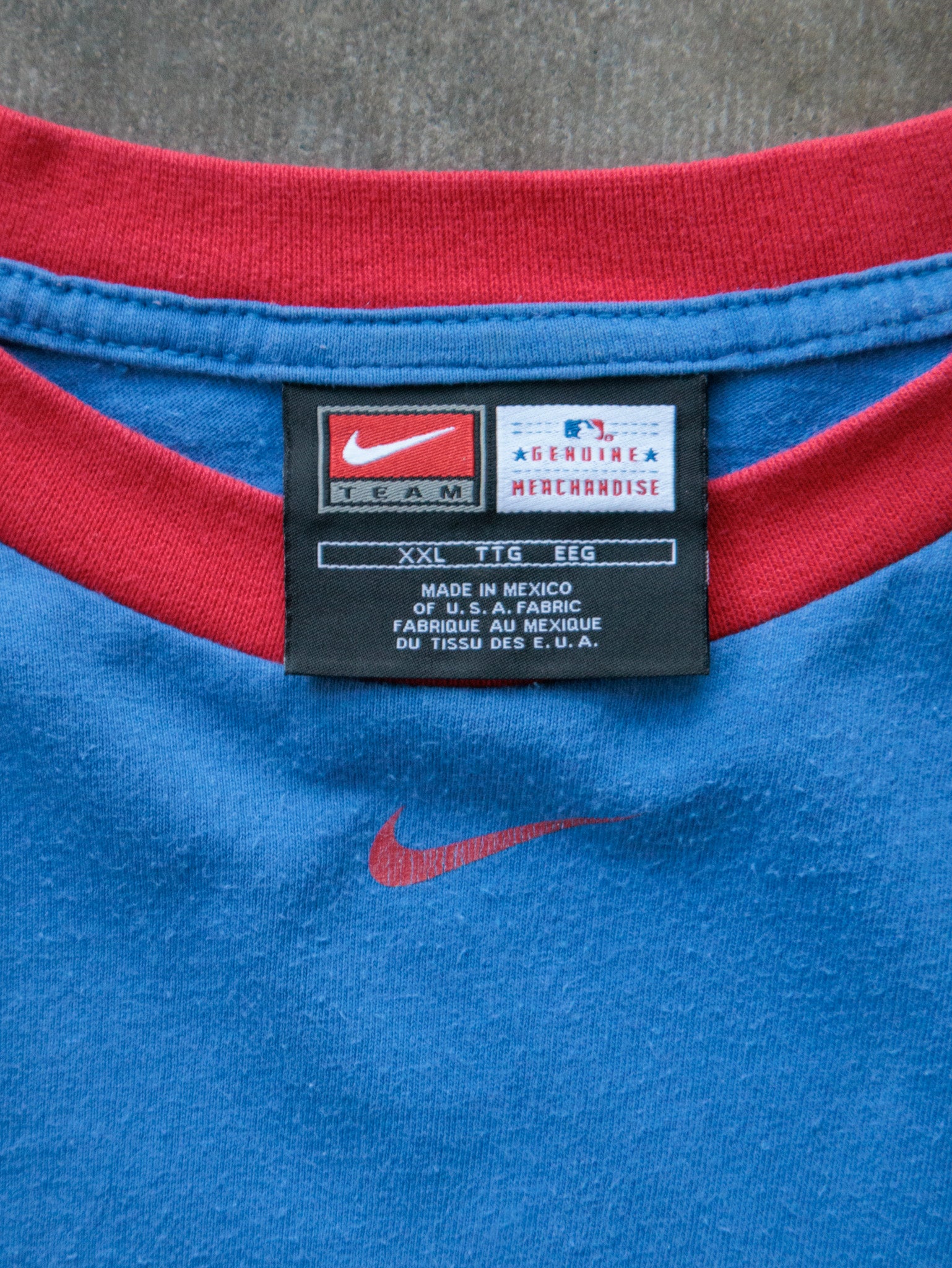 Vintage 00s Blue Chicago Cubs Nike Ringer Tee (2XL)