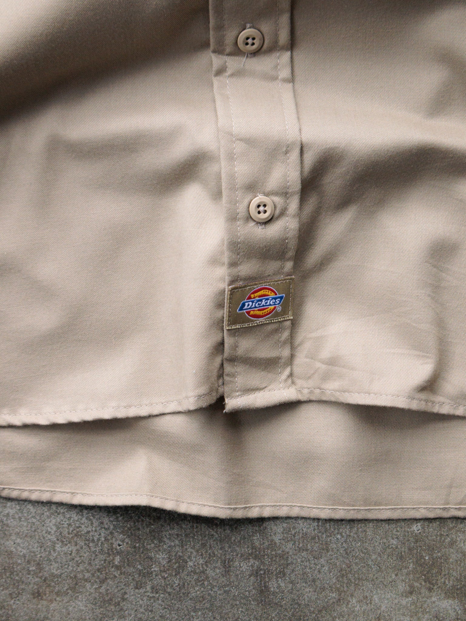 Vintage 90s Khaki Dickies Work Shirt (M)