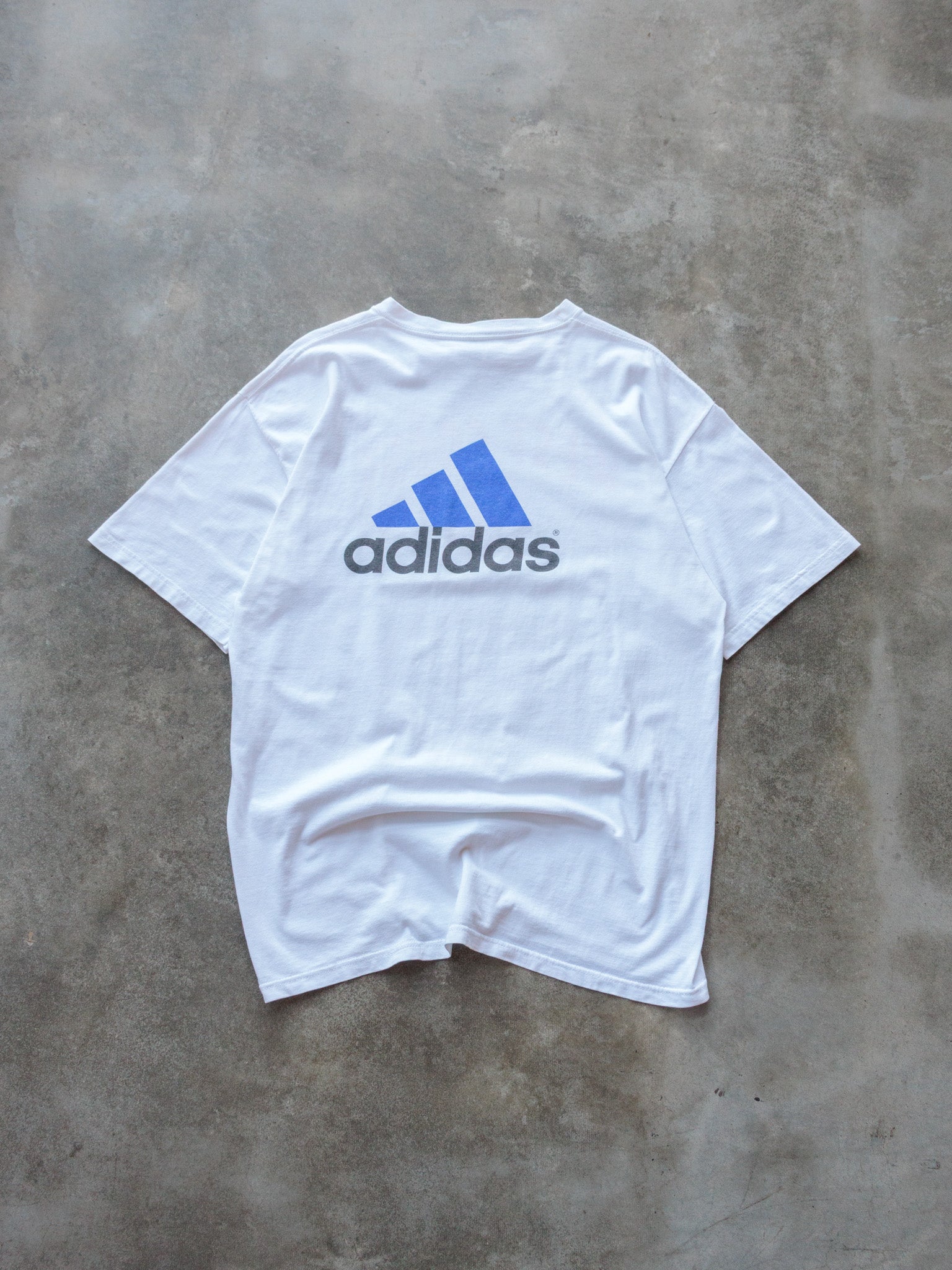 Vintage 90s White Adidas West Coast All Star Camp Tee (L)