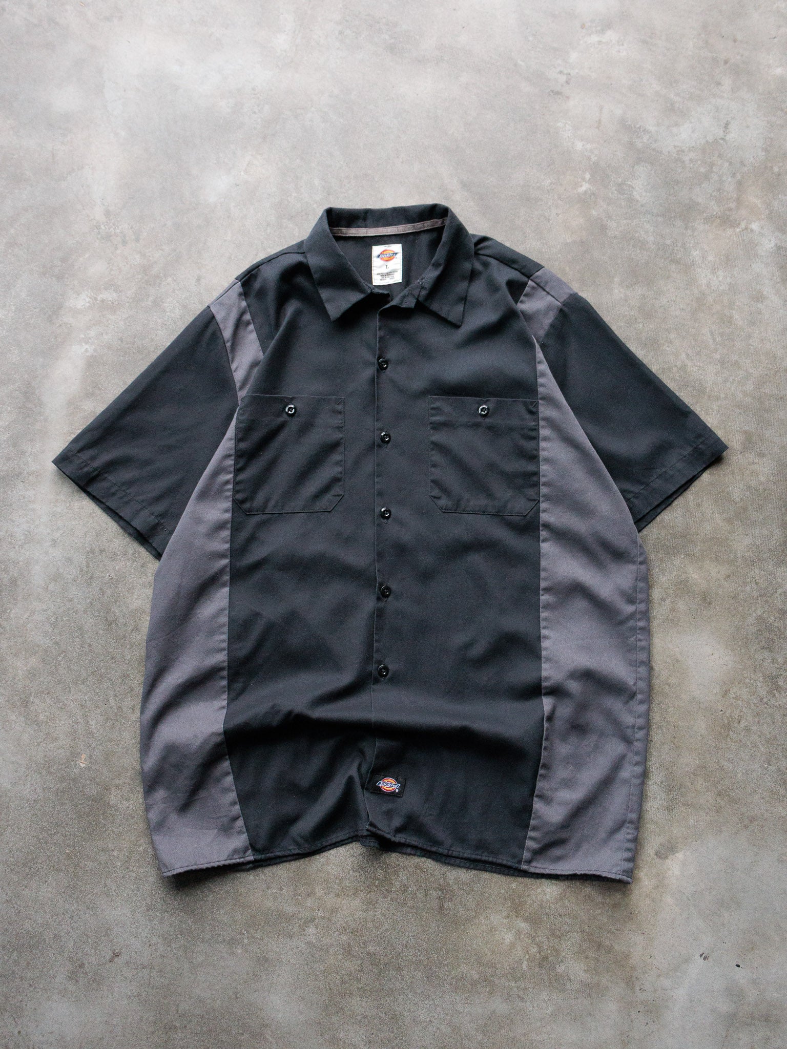 Vintage 00s Black & Grey Dickies Work Shirt (L)
