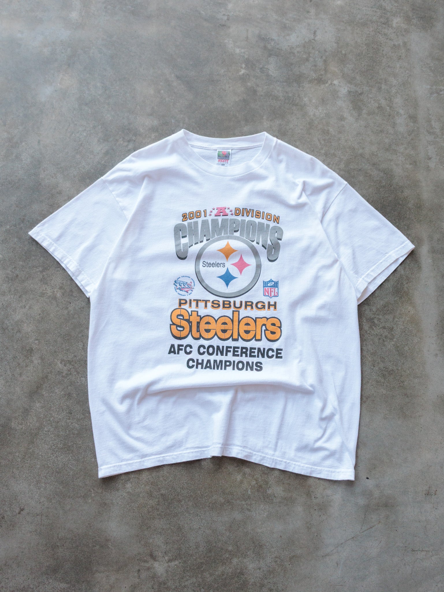 Vintage 2001 White Pittsburgh Steelers Tee (XL)