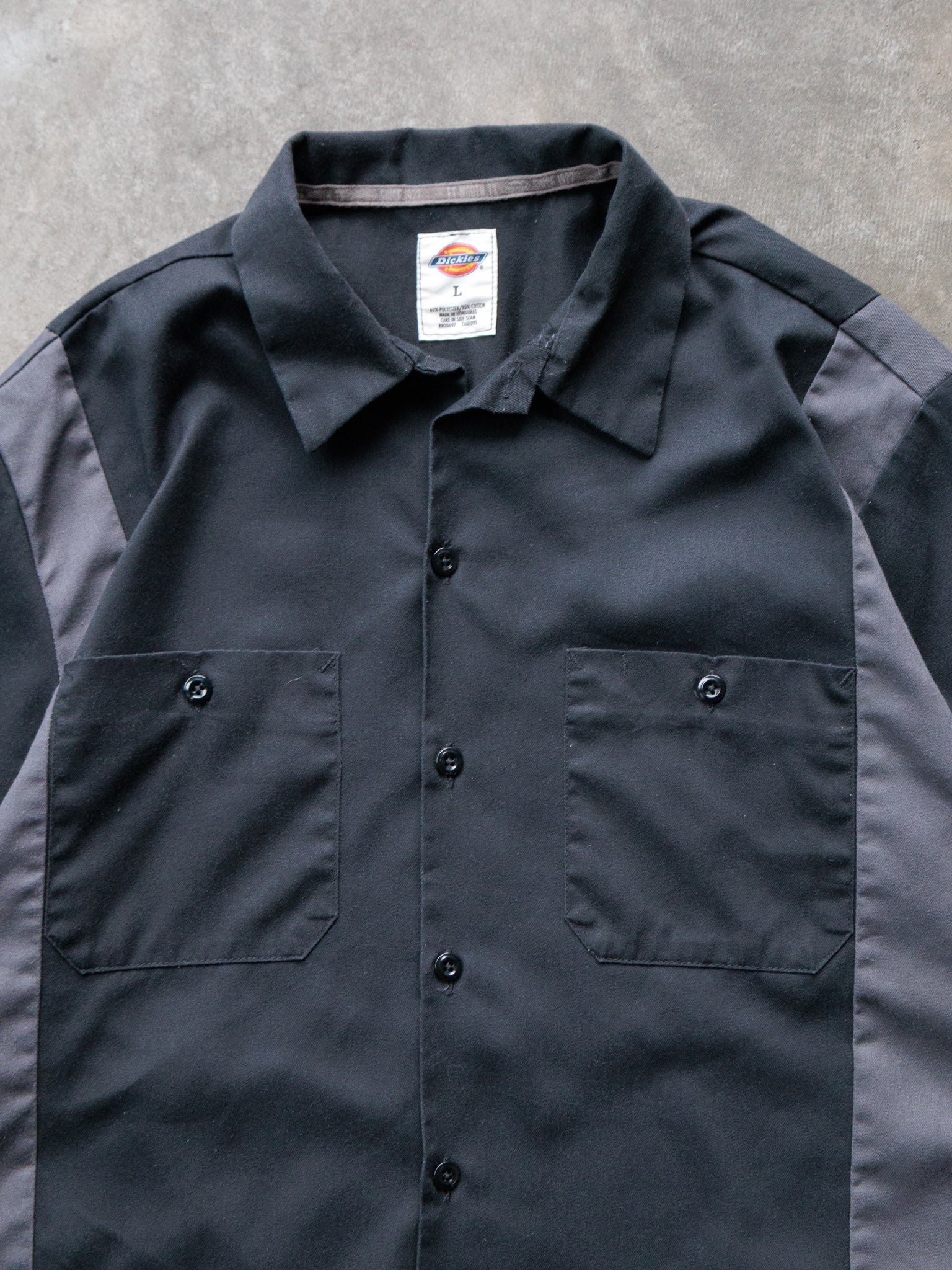 Vintage 00s Black & Grey Dickies Work Shirt (L)