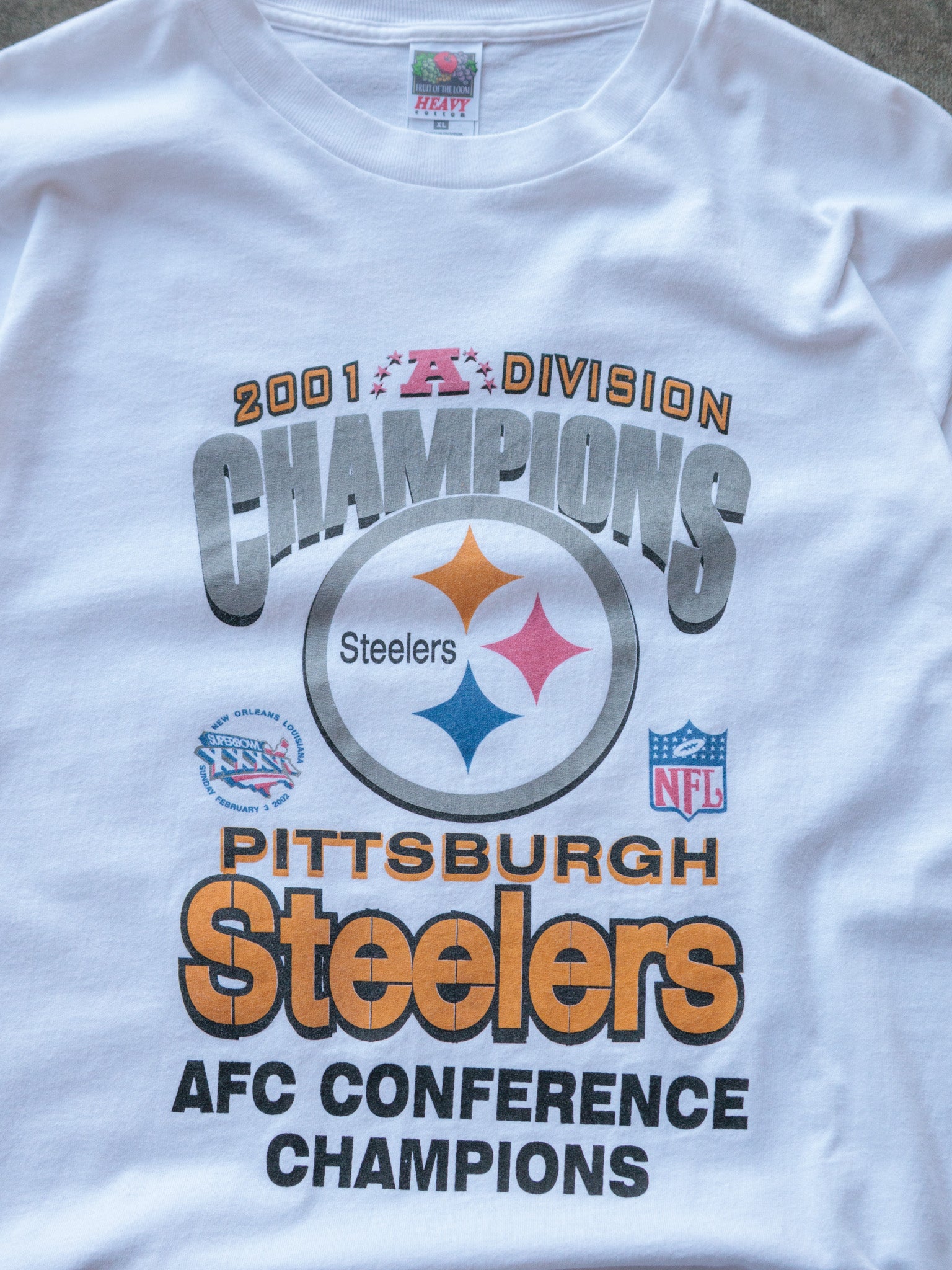 Vintage 2001 White Pittsburgh Steelers Tee (XL)
