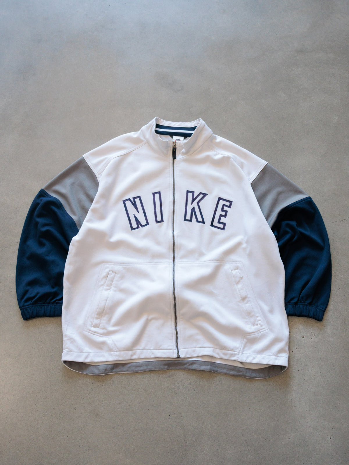 Vintage 00s White Nike Colourblock Track Jacket (L)