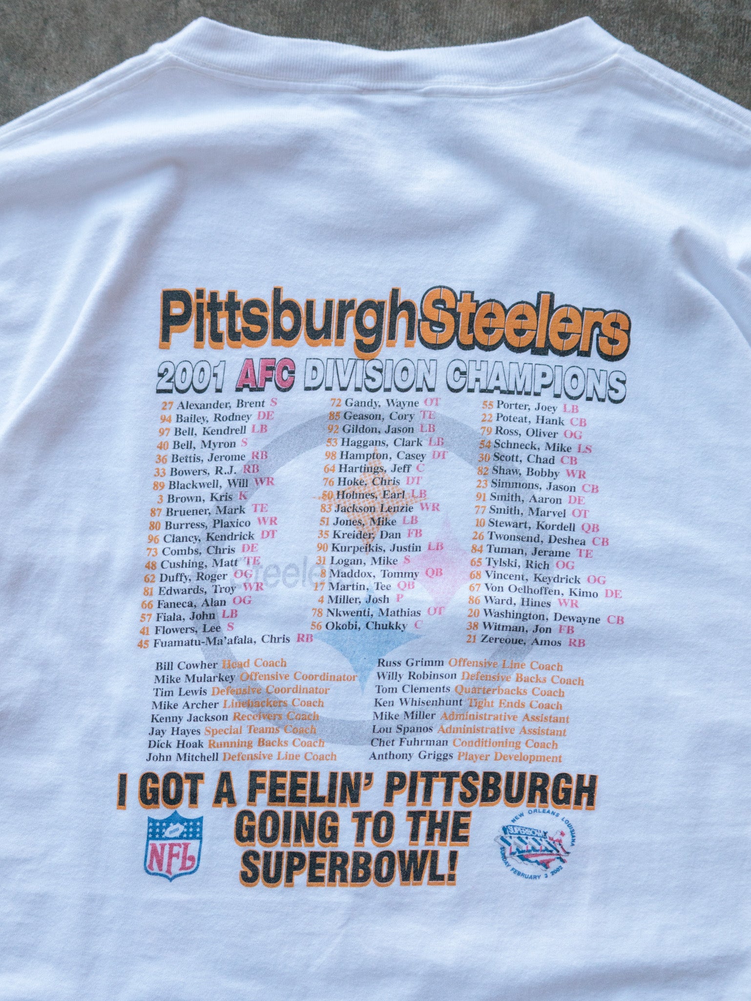 Vintage 2001 White Pittsburgh Steelers Tee (XL)