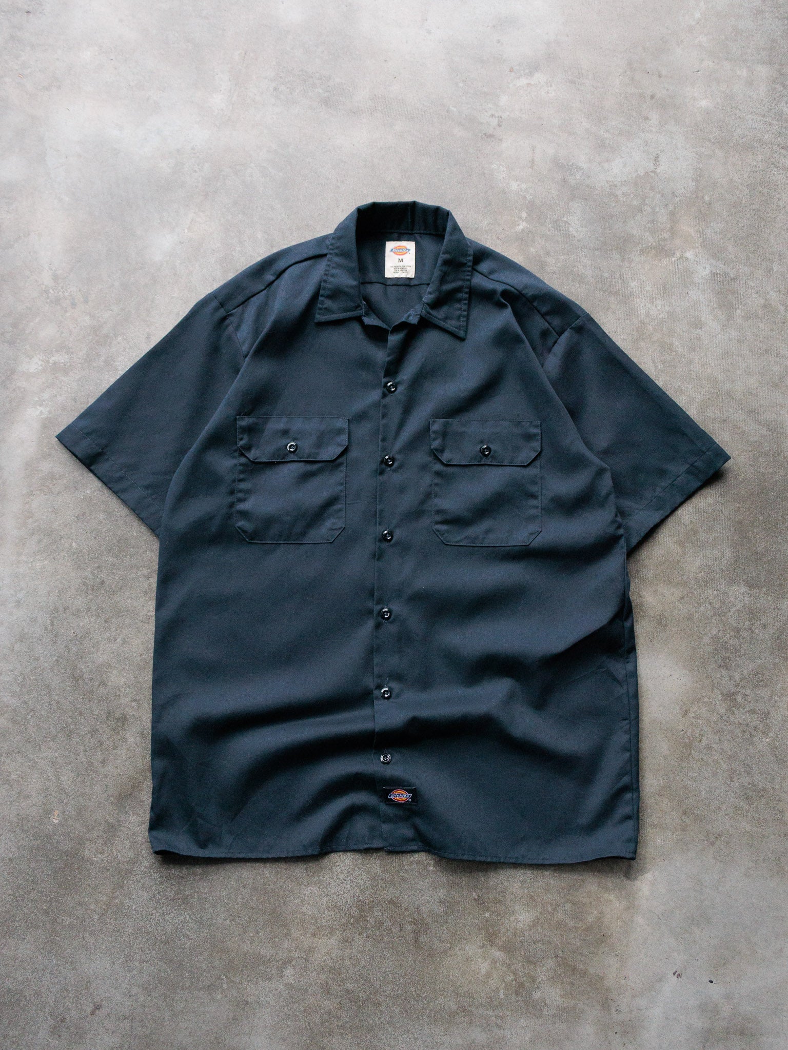 Vintage 00s Navy Dickies Work Shirt (M)