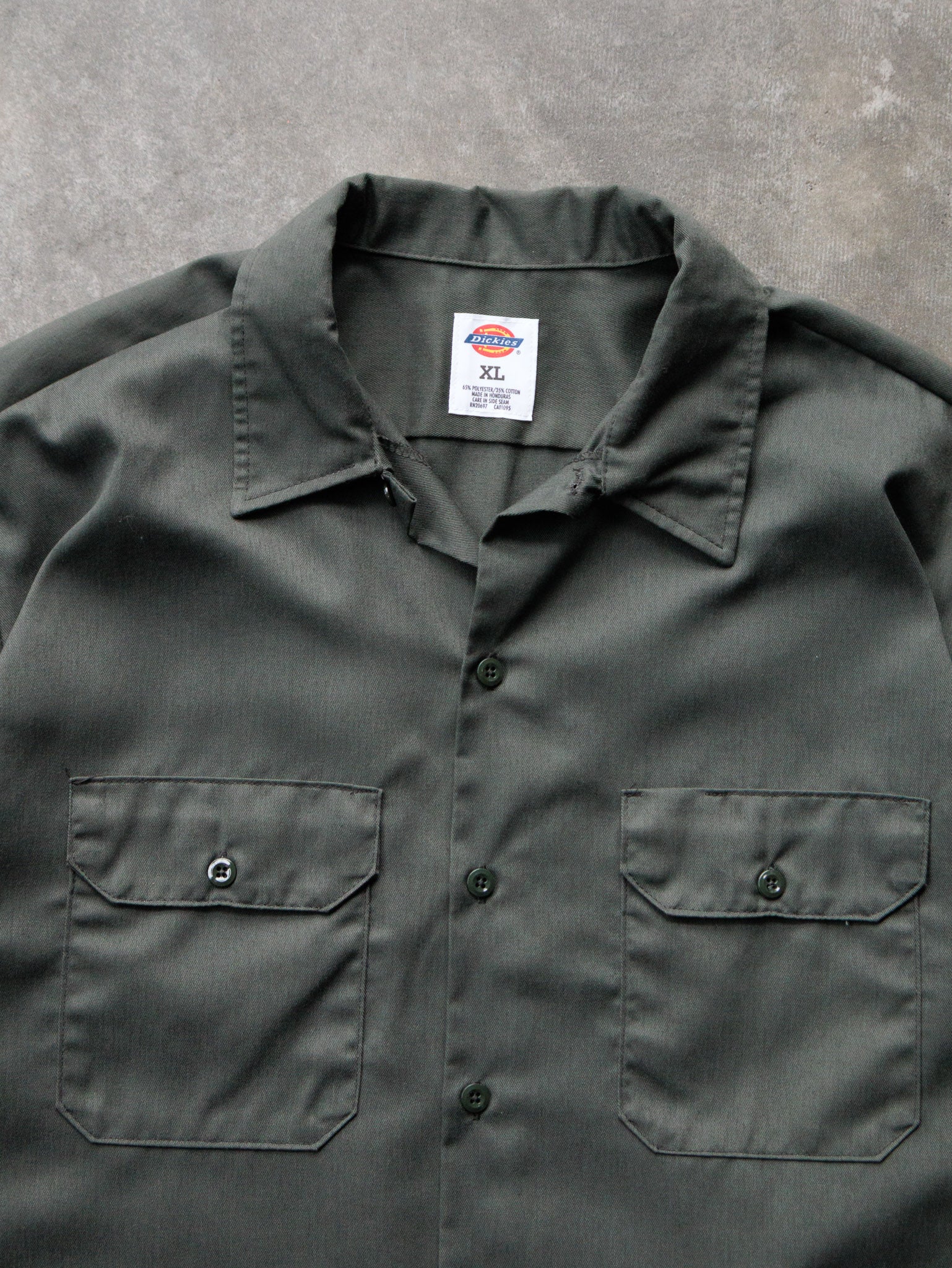 Vintage 00s Olive Green Dickies Work Shirt (XL)