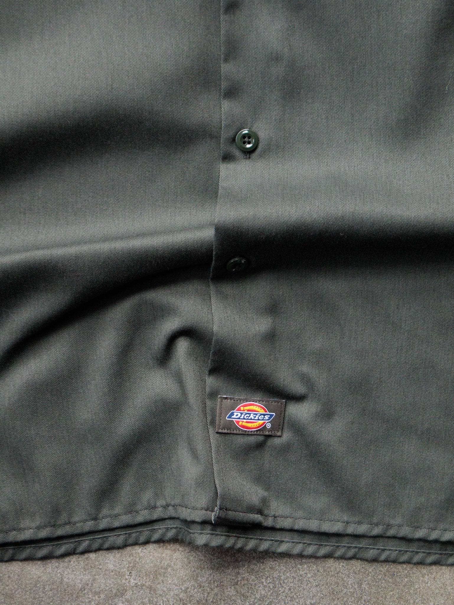 Vintage 00s Olive Green Dickies Work Shirt (XL)