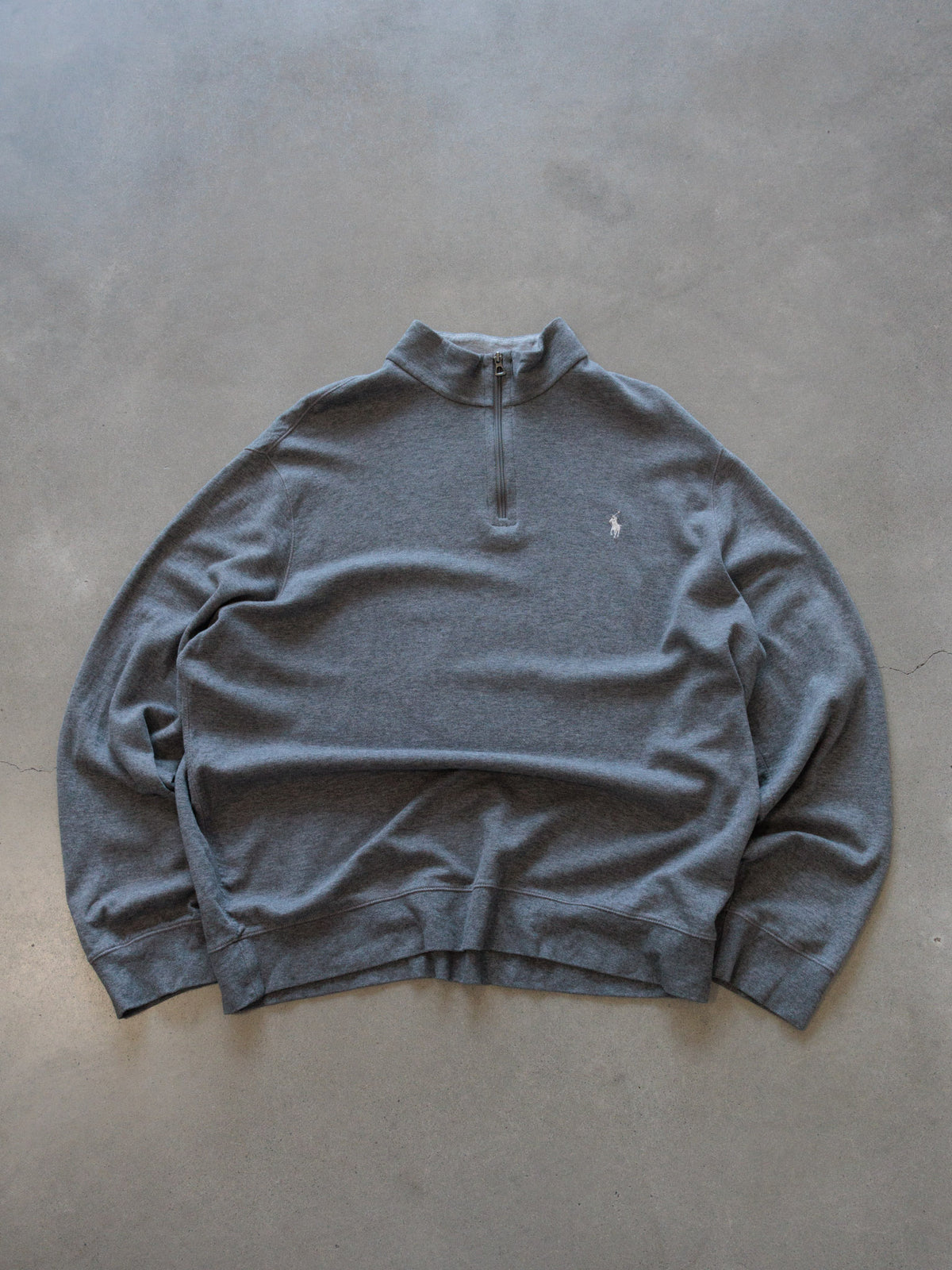 Vintage Grey Polo Ralph Lauren Quarter Zip (XL)