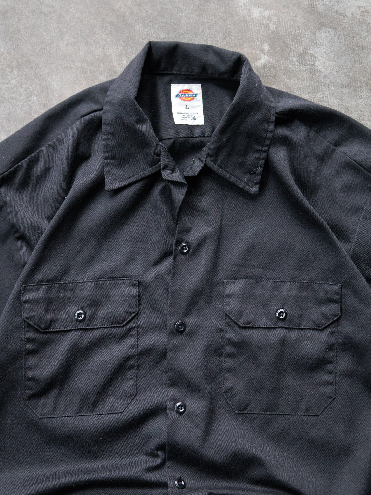 Vintage 00s Black Dickies Cropped Work Shirt (L)