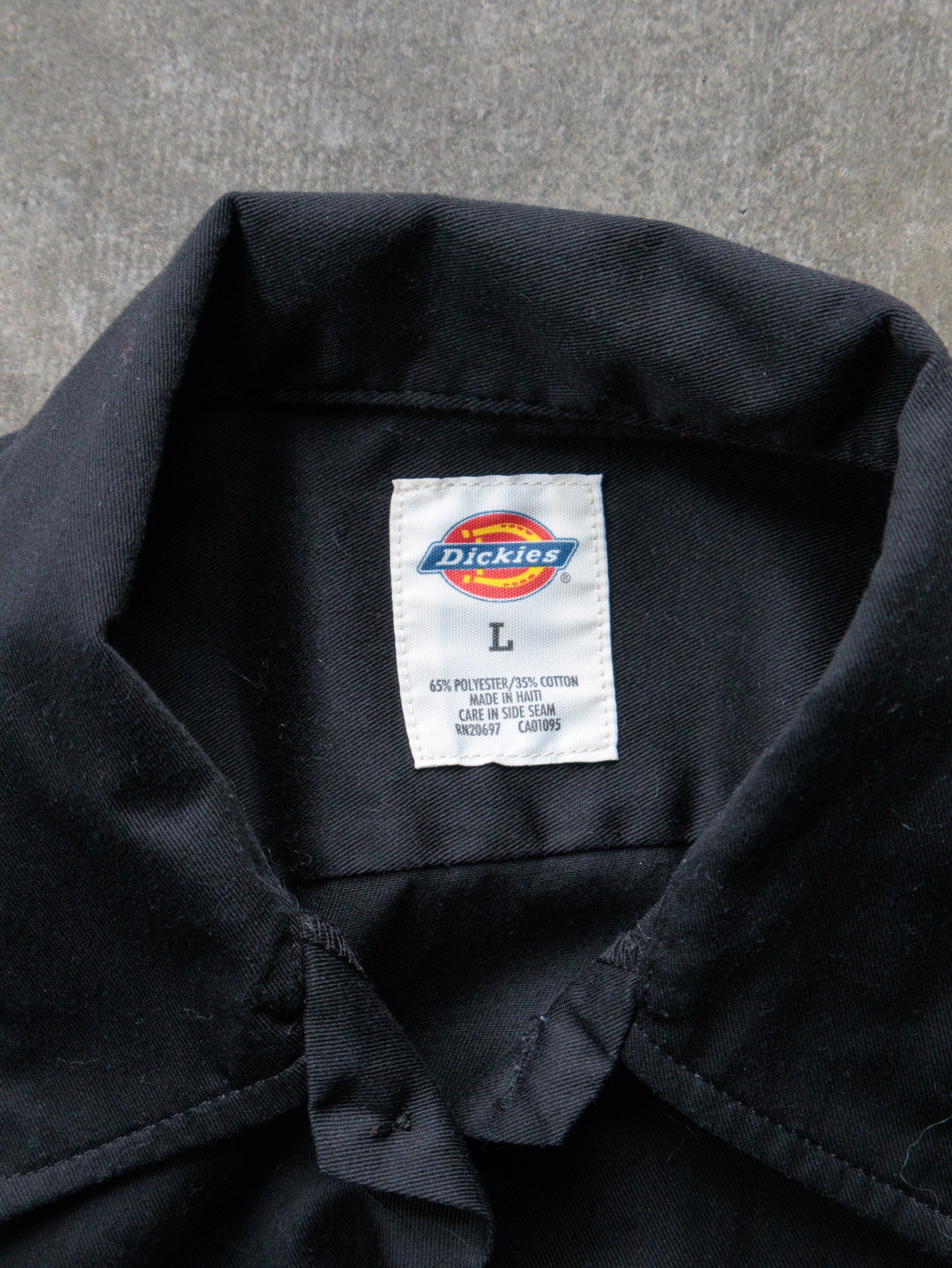 Vintage 00s Black Dickies Cropped Work Shirt (L)
