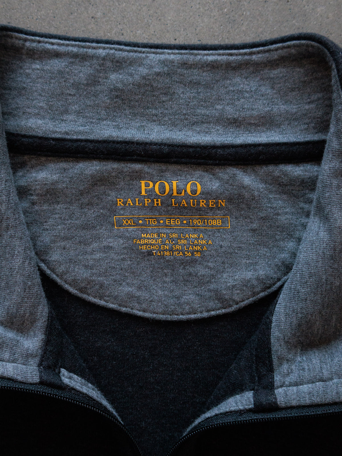 Vintage Black Polo Ralph Lauren Quarter Zip (2XL)