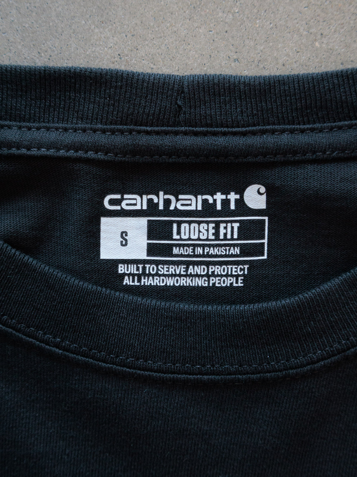 Vintage Black Carhartt Akron Ohio Pocket Tee (S)