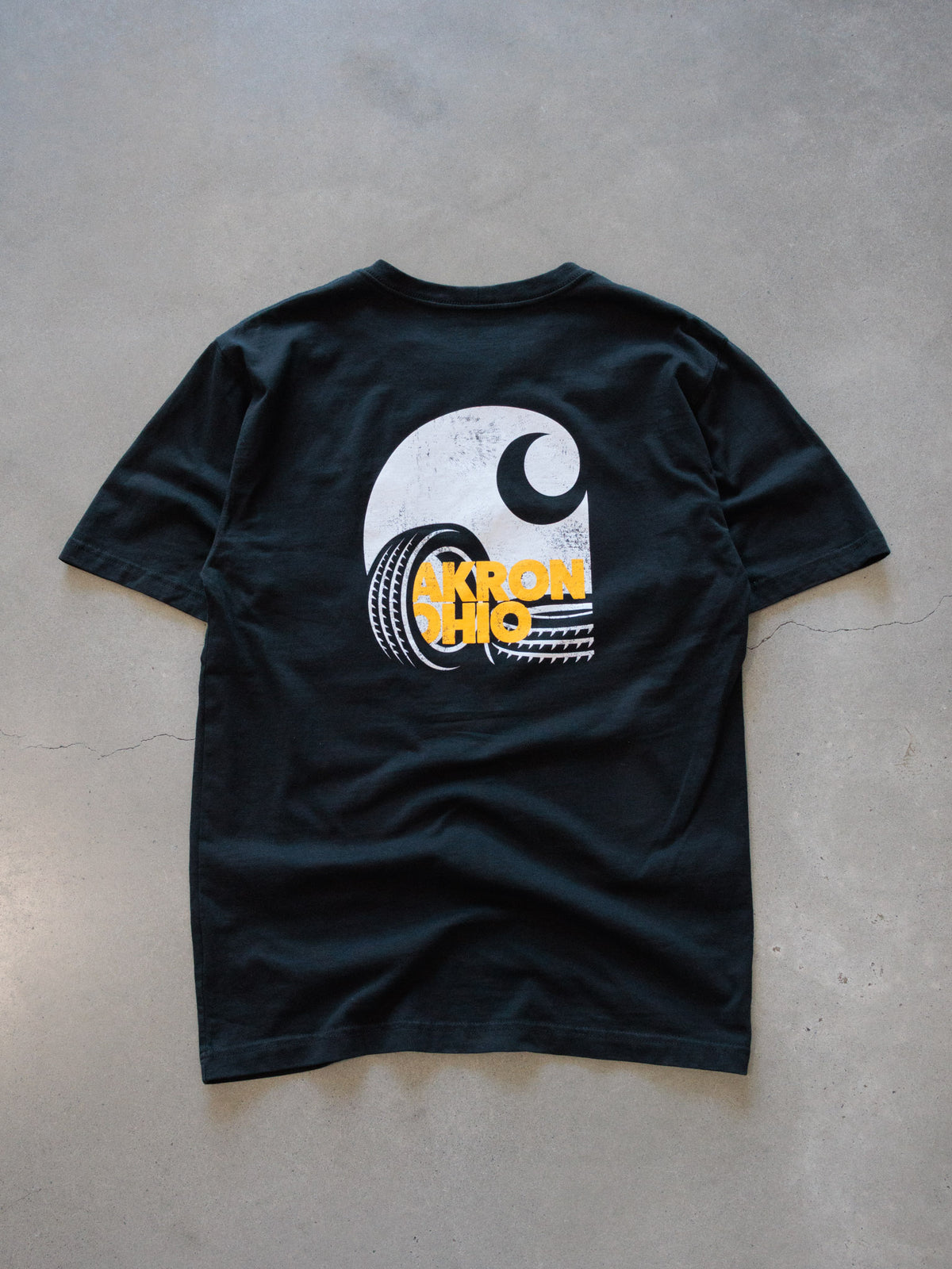 Vintage Black Carhartt Akron Ohio Pocket Tee (S)