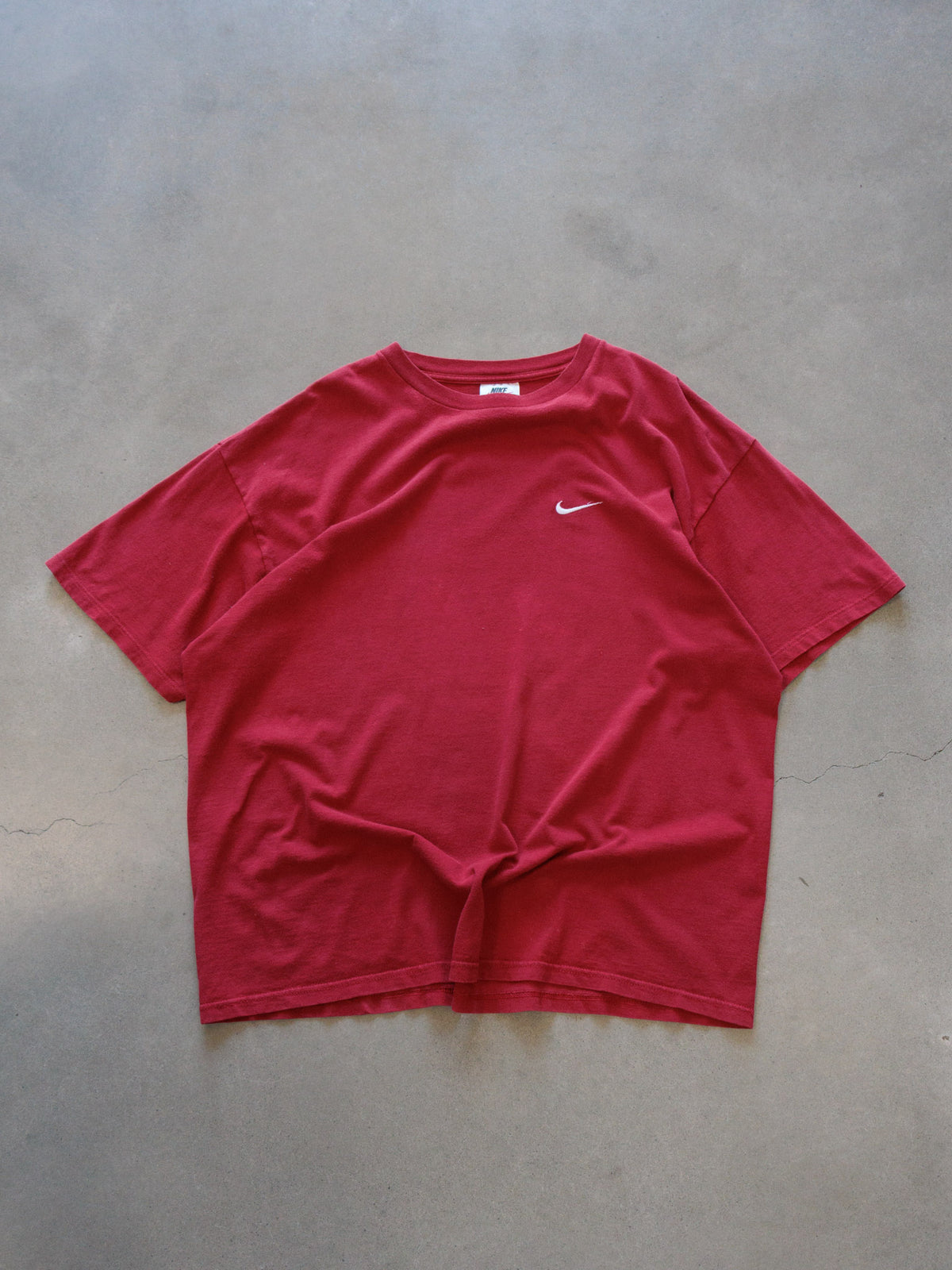 Vintage 90s Red Nike Swoosh Tee (XL)
