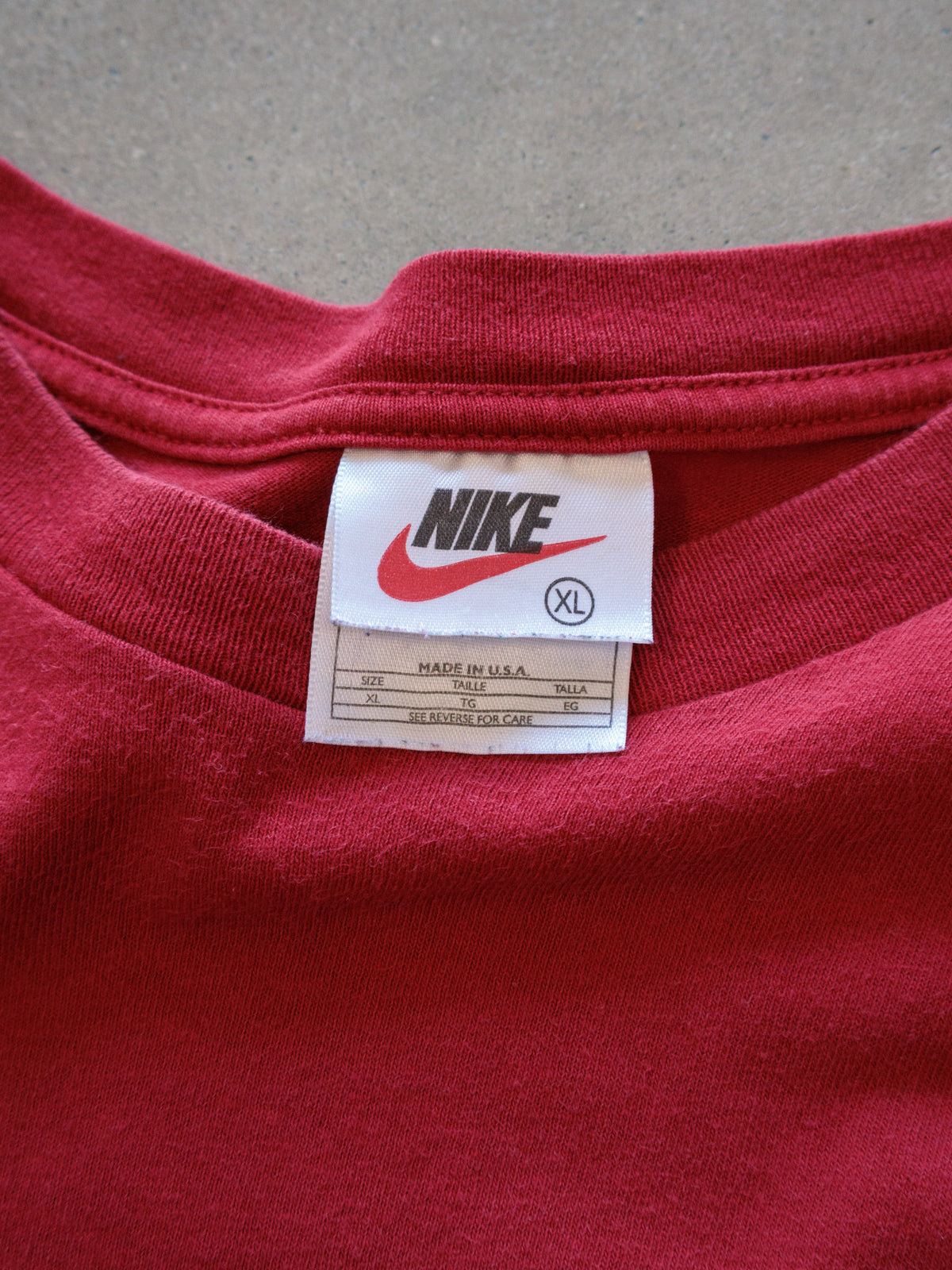 Vintage 90s Red Nike Swoosh Tee (XL)