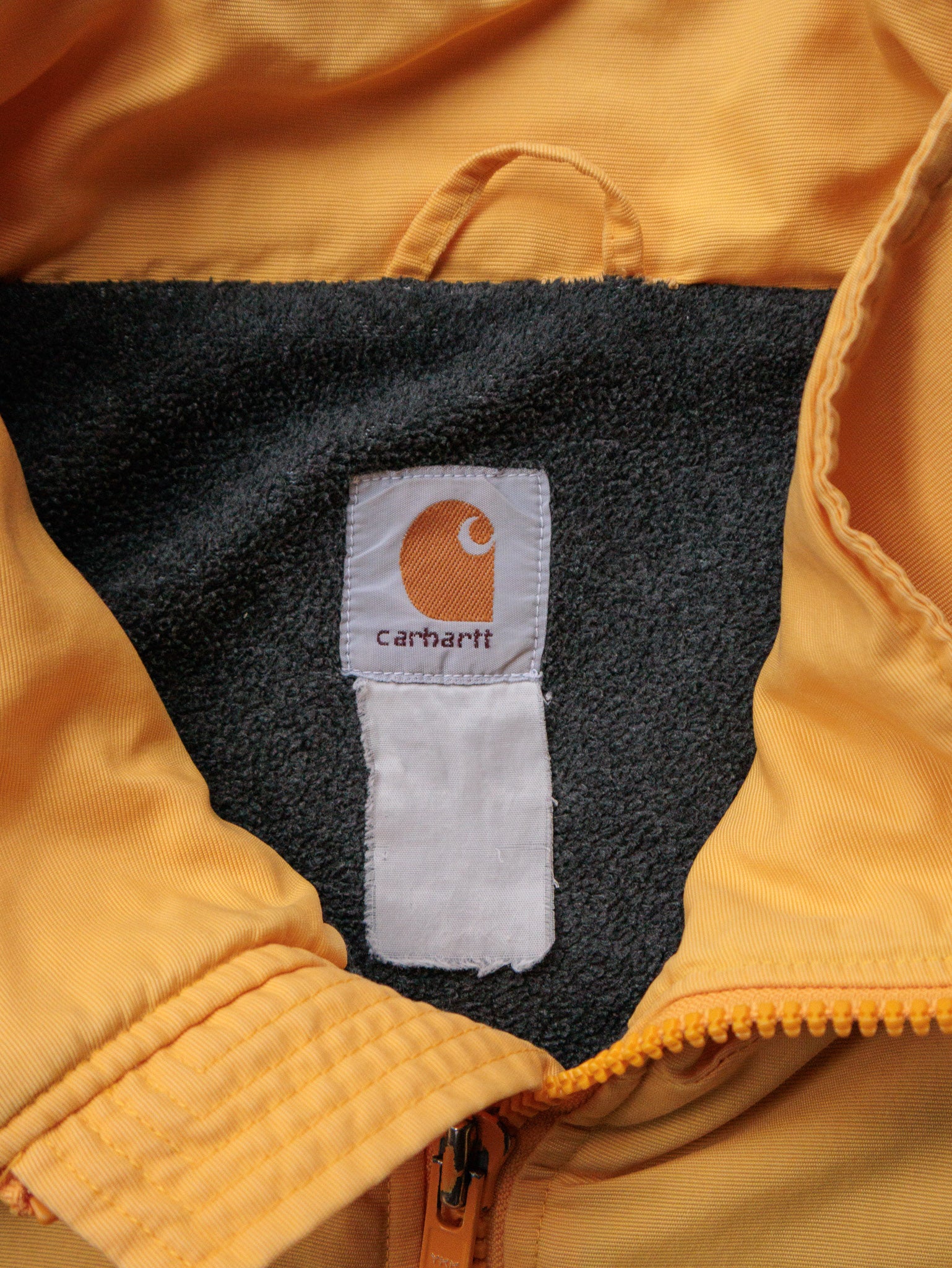 Vintage 90s Yellow Carhartt Fleece-Lined Bomber Jacket (2XL)