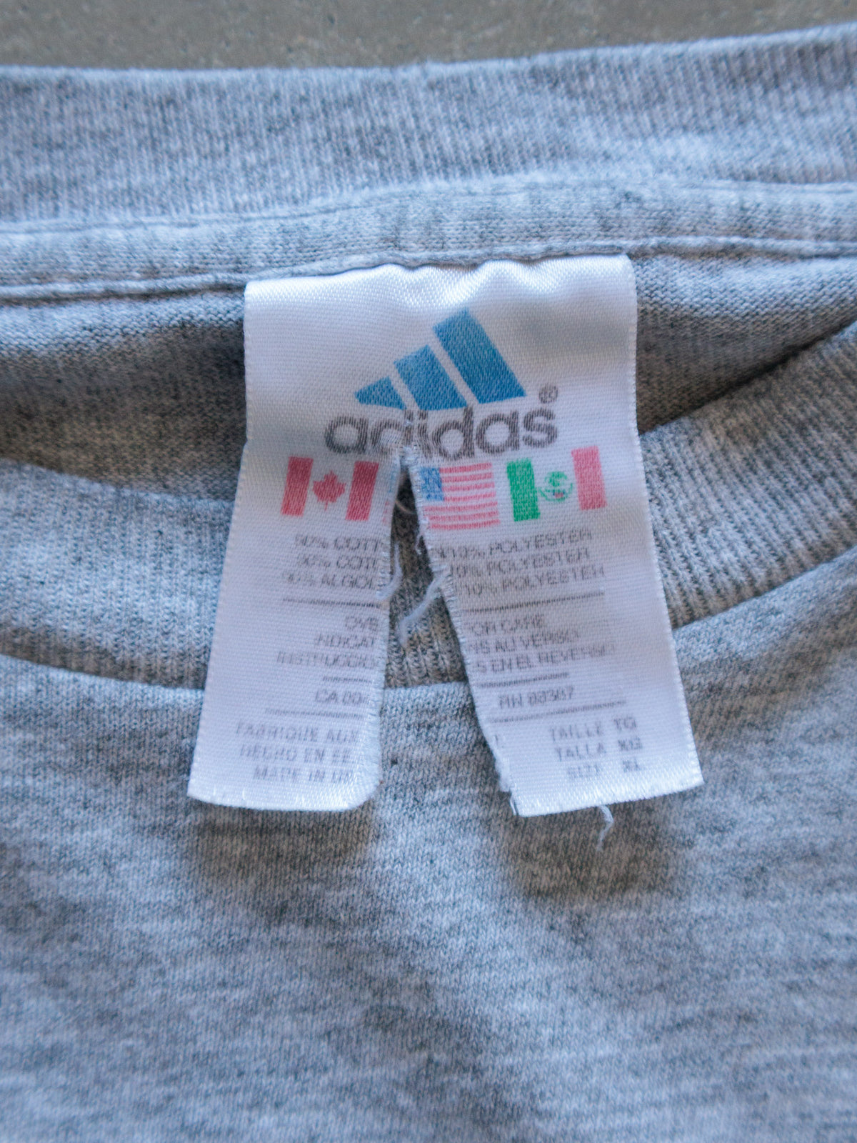 Vintage 90s Grey Adidas Watermelon Logo Tee (XL)