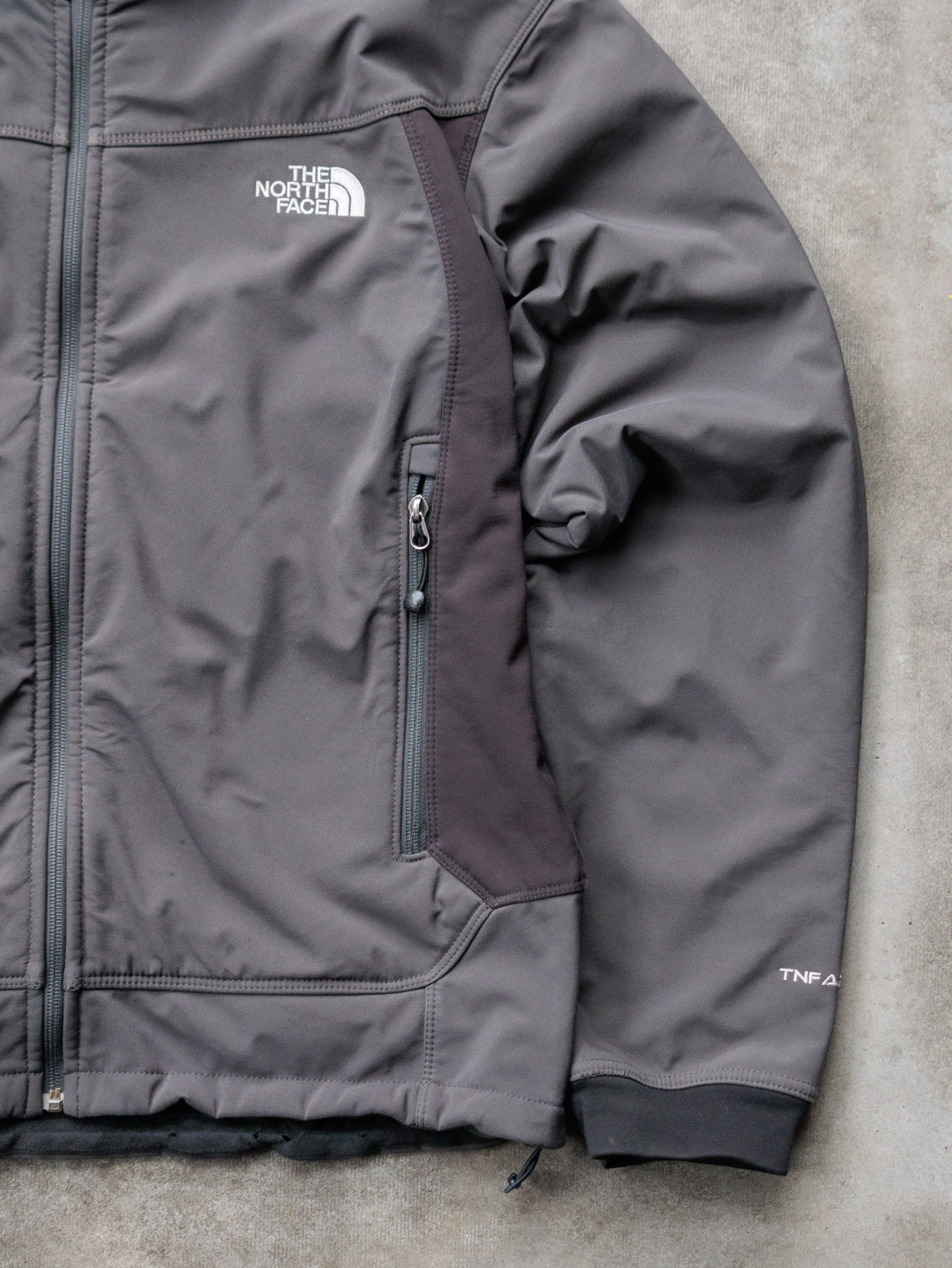 Vintage Grey The North Face Fleece-Lined Softshell Jacket (M)