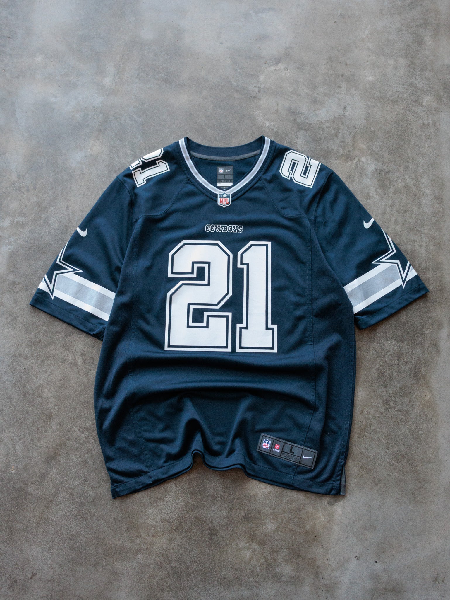 Navy Nike Dallas Cowboys Ezekiel Elliott Jersey (L)