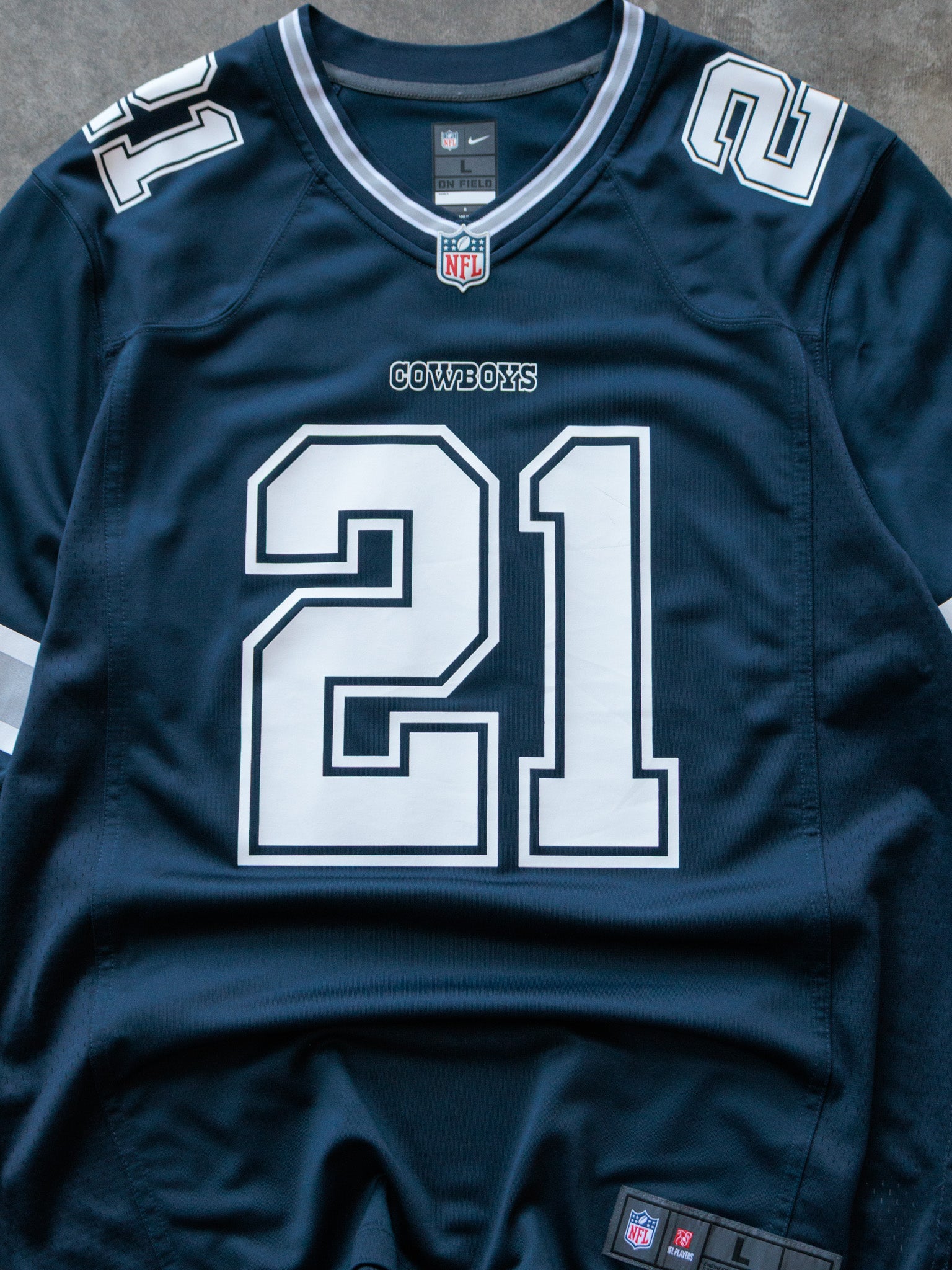 Navy Nike Dallas Cowboys Ezekiel Elliott Jersey (L)
