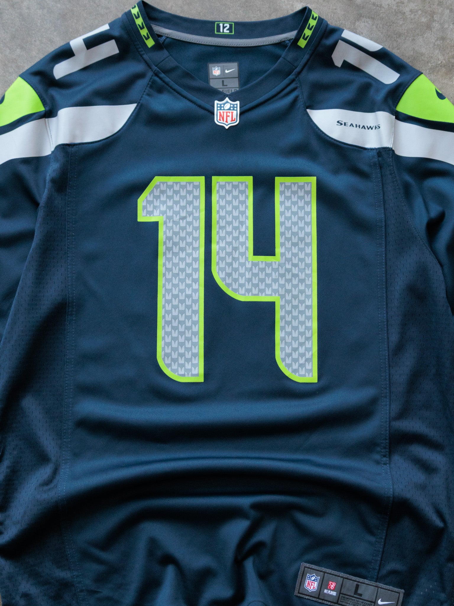 Navy Nike Seahawks Metcalf Jersey (L)