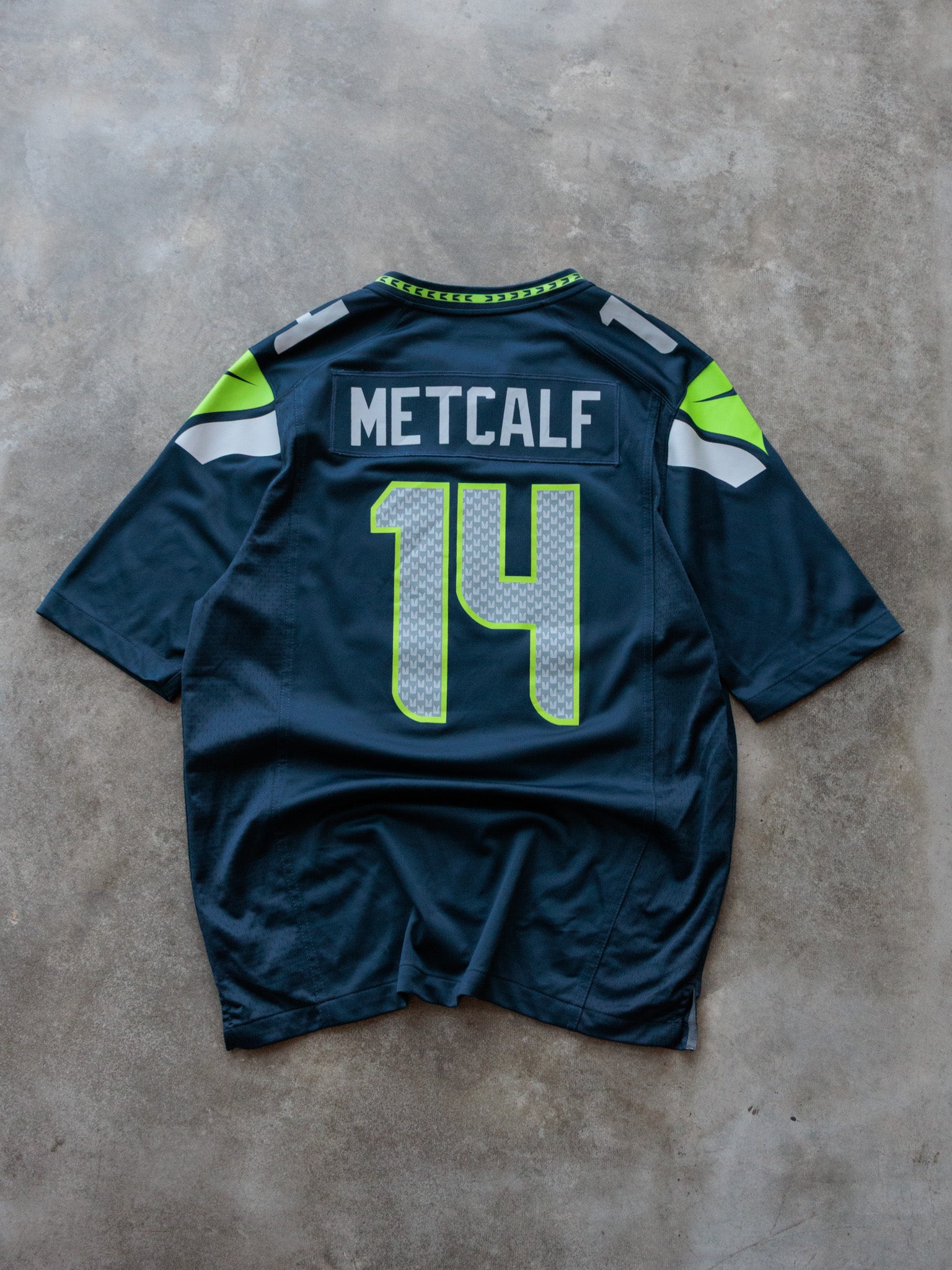 Navy Nike Seahawks Metcalf Jersey (L)