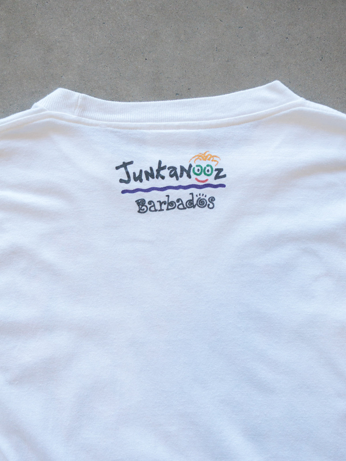 Vintage 90s White Barbados Get Up Stand Up Slogan Tee (XL)