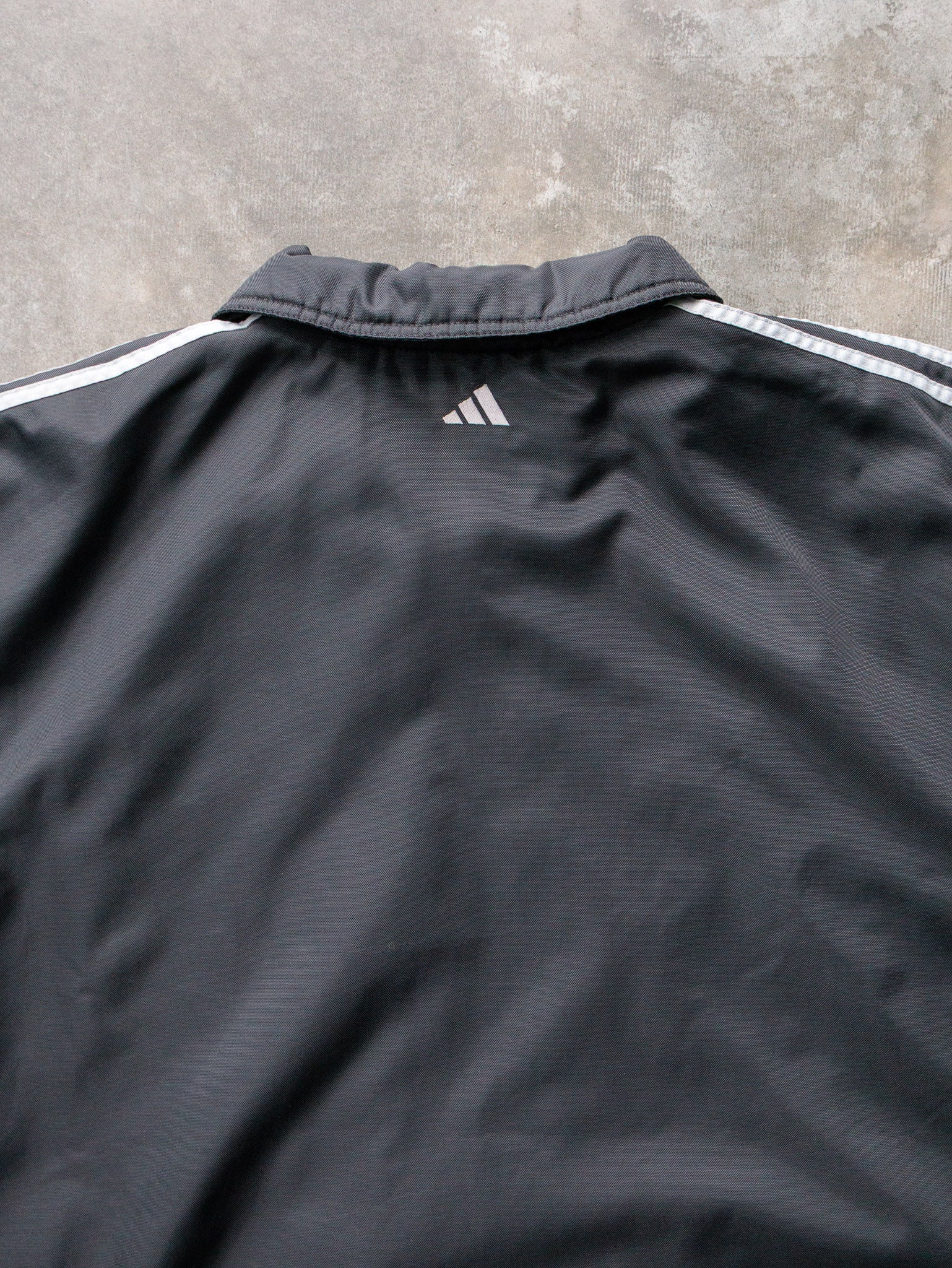 Vintage 90s Black Adidas Quilt-Lined Zip Jacket (2XL)